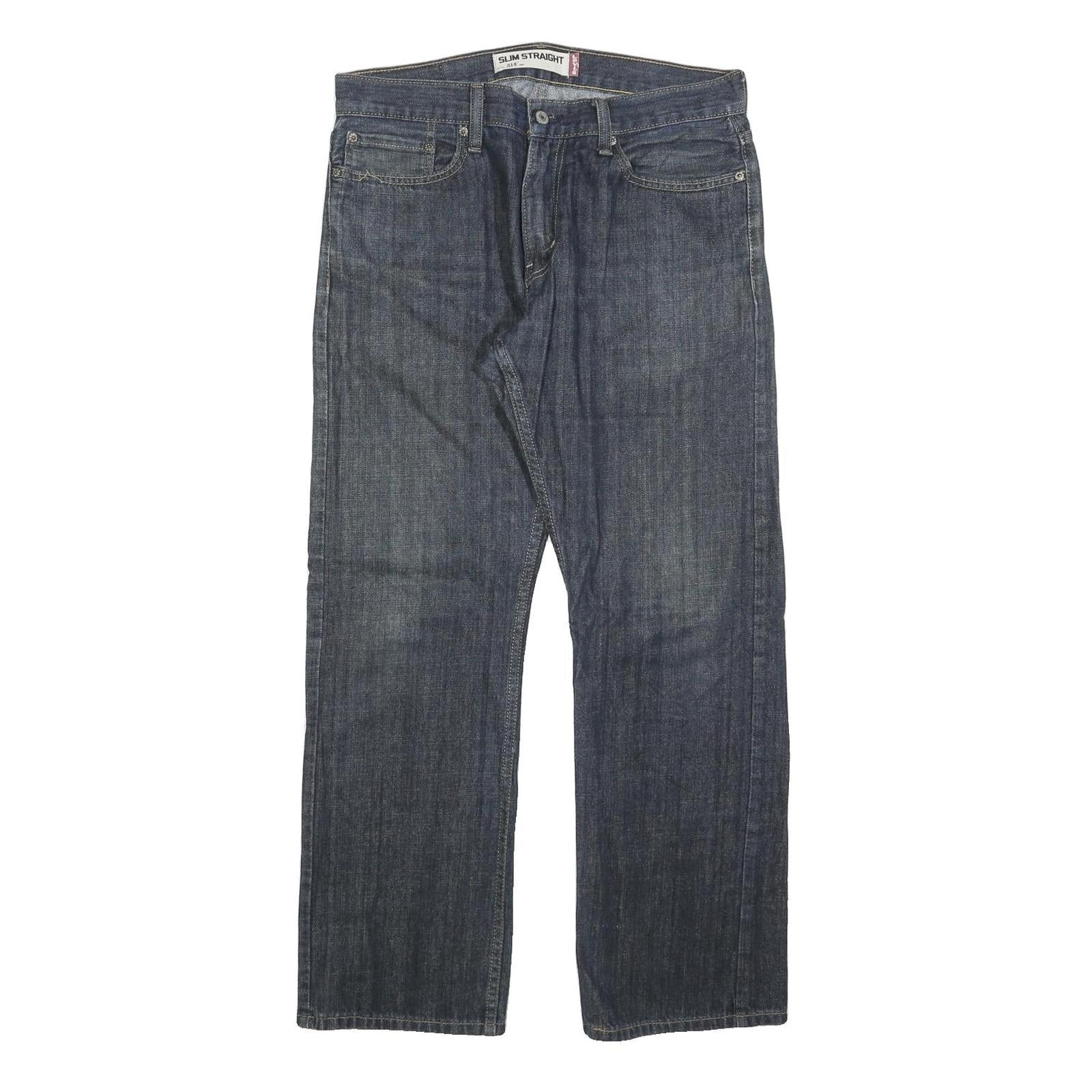 LEVI'S 514 Slim Mens Jeans Blue Slim Straight Denim Medium W33 L30 Classic Fit Refurbished - N/A refurbished available on Cerqular