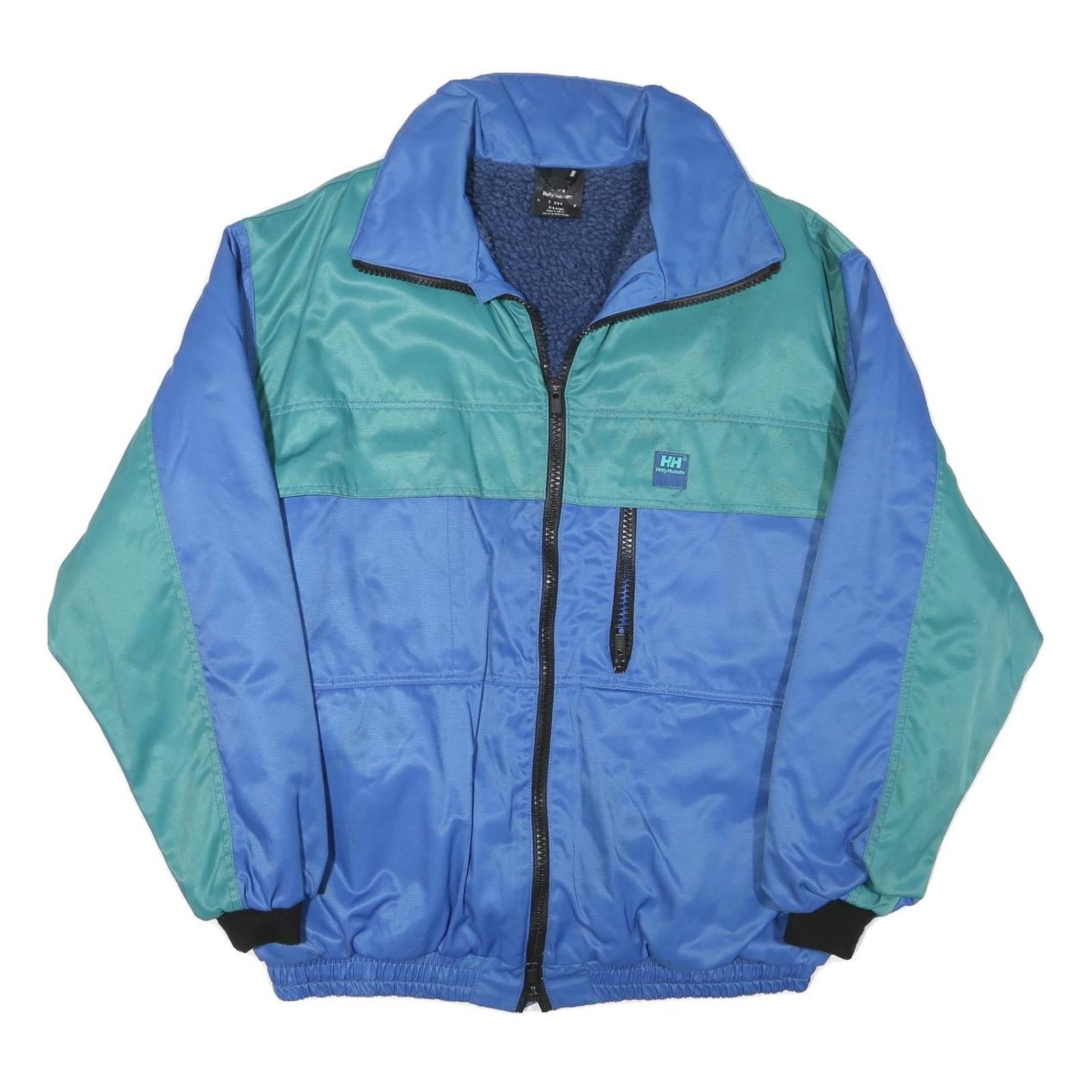 HELLY HANSEN Mens Blue & Green Outdoor Jacket XL Polyester Blend Zip Plain Refurbished - N/A refurbished available on Cerqular