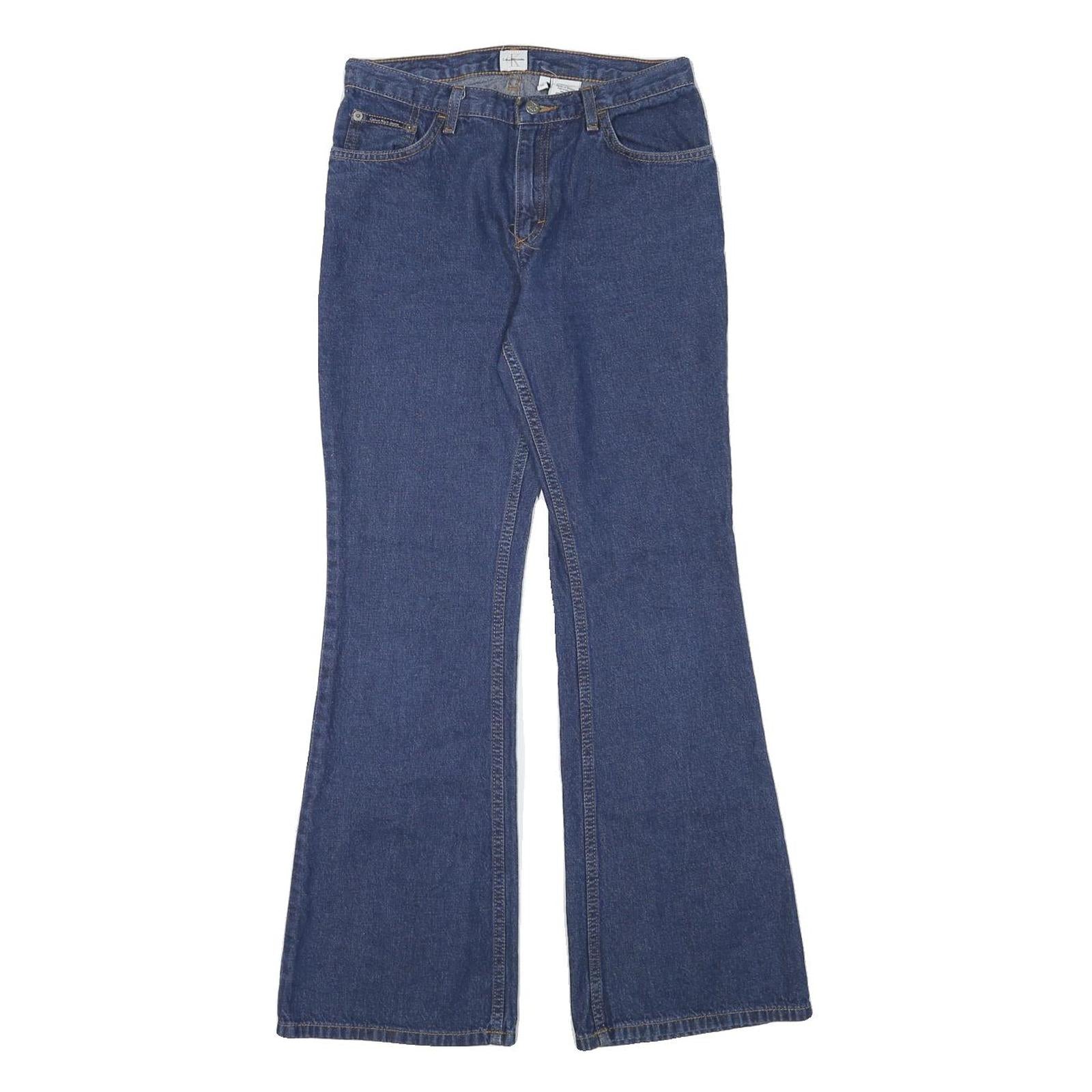 Calvin Klein Womens Regular Fit Flared Denim Blue W27 L29 Classic Zip Jeans Refurbished - N/A refurbished available on Cerqular