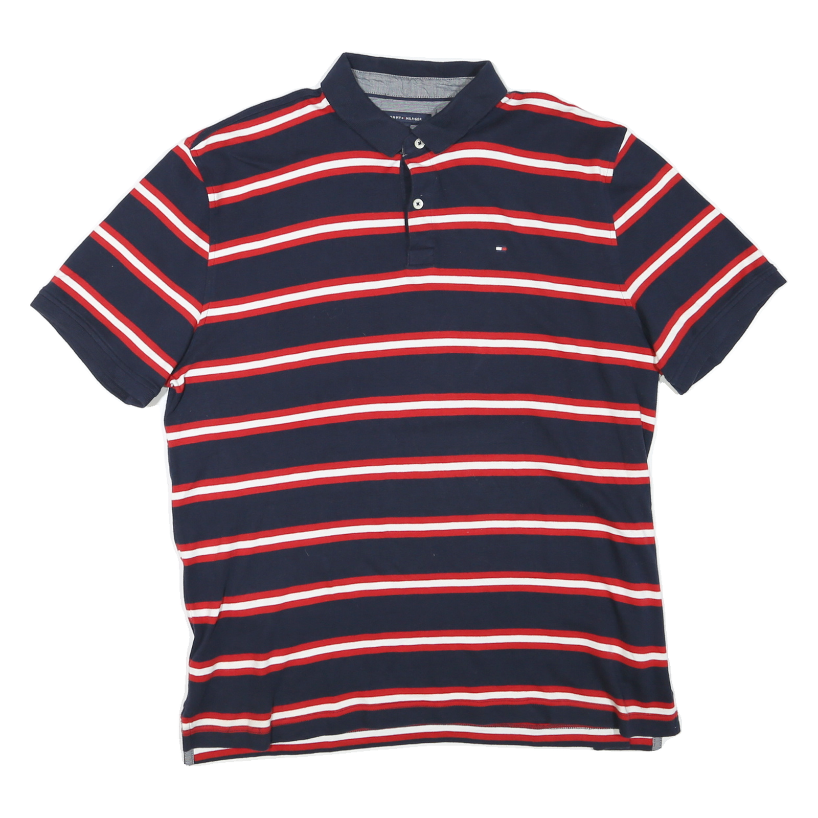 Buy TOMMY HILFIGER Mens Navy Blue & Red Striped Short Sleeve Polo Shirt XL Cotton Refurbished - $37.69 TOMMY HILFIGER Mens Navy Blue & Red Striped Short Sleeve Polo Shirt XL Cotton Refurbished - N/A refurbished available on Cerqular