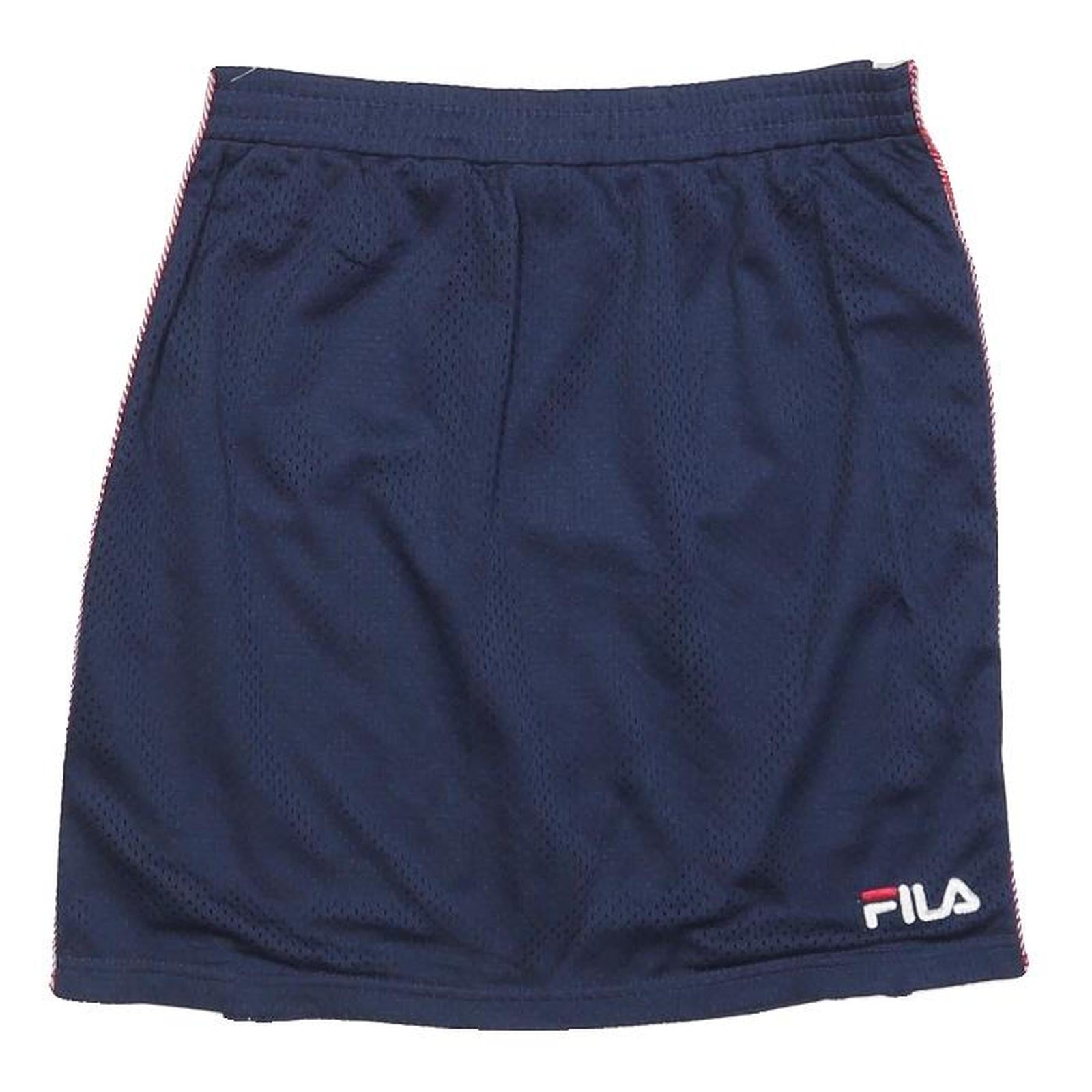 FILA Womens Navy & White Basketball Mesh Mini Polyester Blend Skirt L Sports Refurbished - N/A refurbished available on Cerqular
