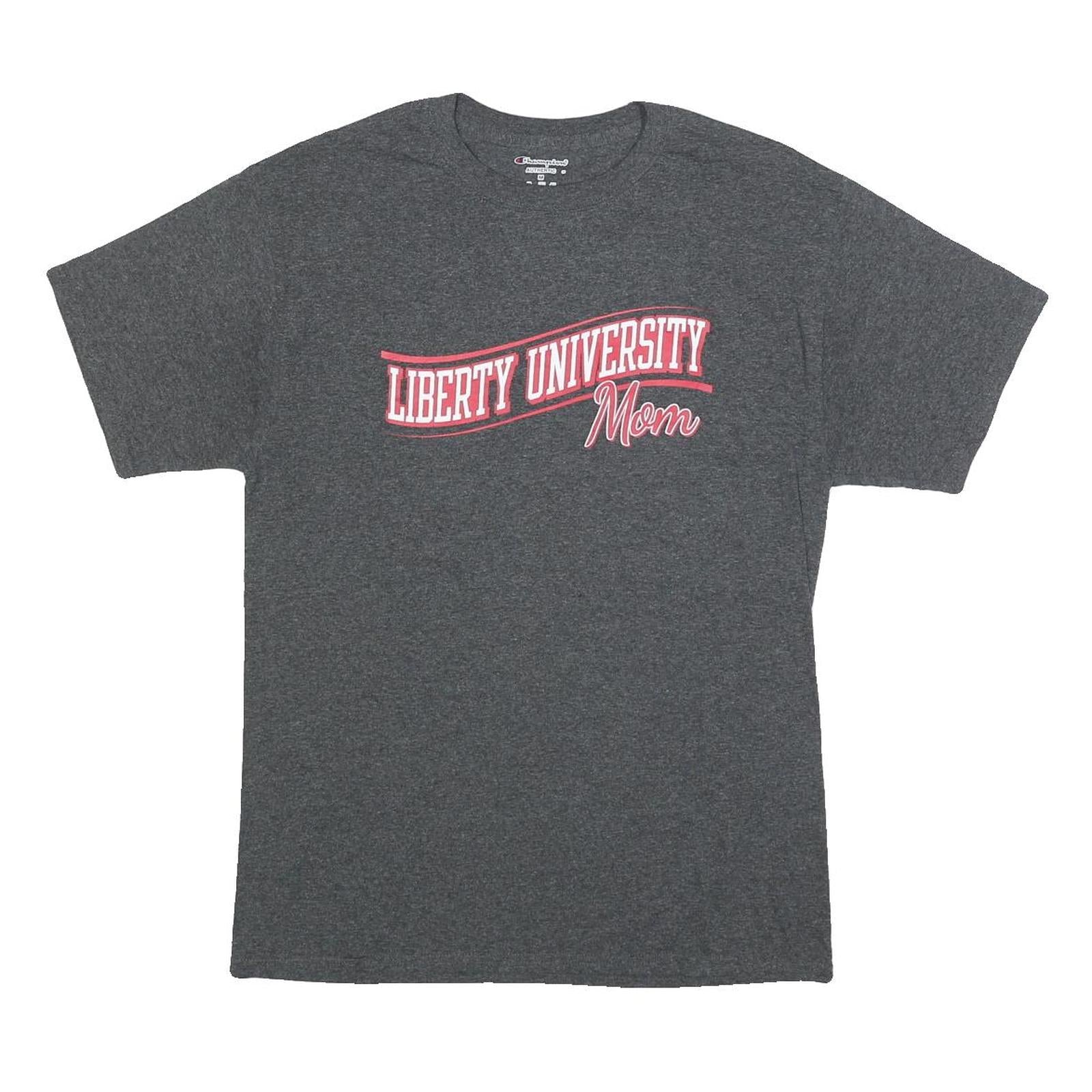 CHAMPION Mens Grey Liberty University Mom Graphic T-Shirt M Short Sleeve Crew Refurbished - N/A refurbished available on Cerqular