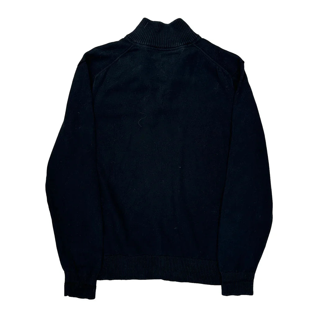 Tommy Hilfiger 1/4 Zip - XL Black Cotton Refurbished - Thrifted (note: this is a term often used to describe second- refurbished available on Cerqular