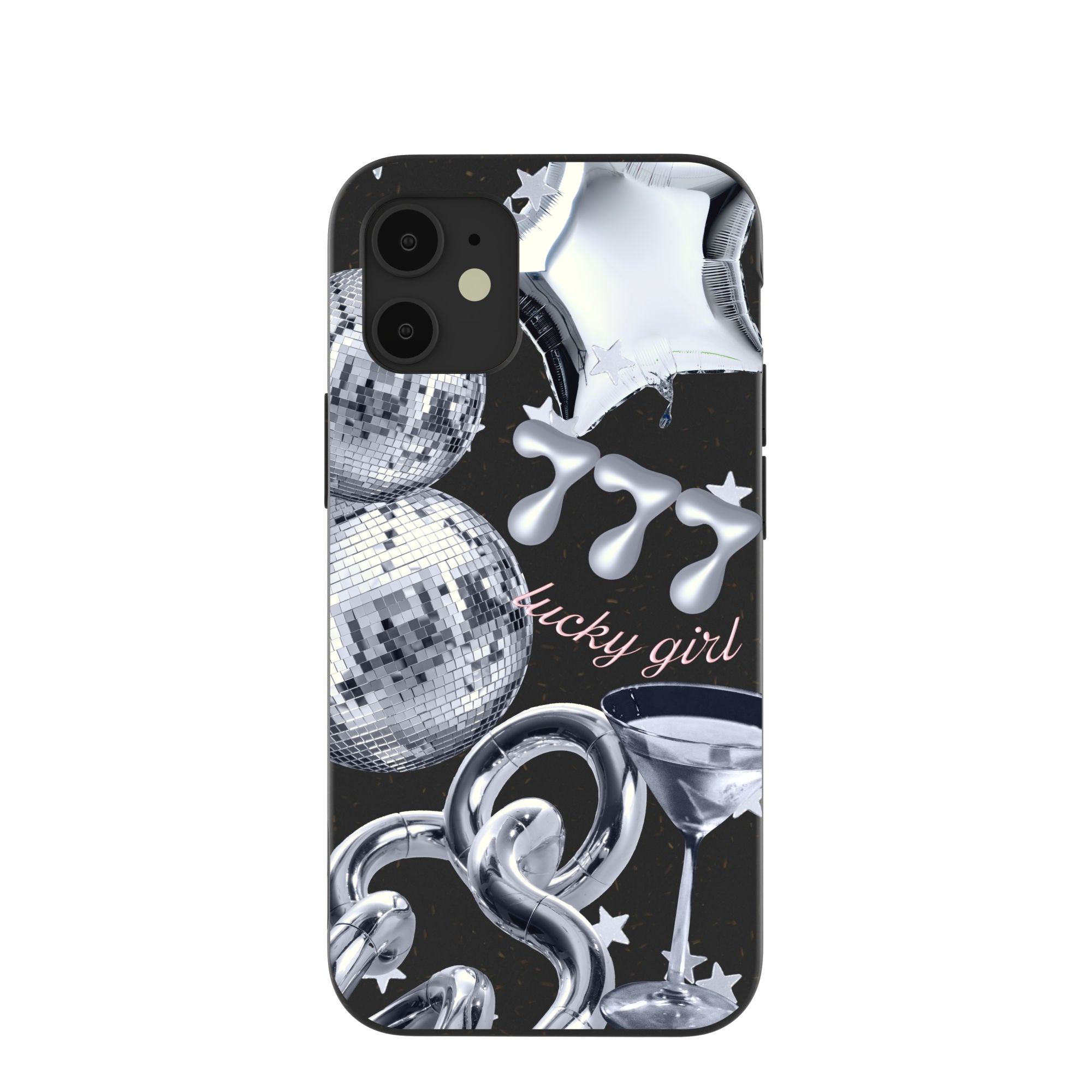 Black Cosmic Luck iPhone 12 Mini Case Refurbished - Pela Case refurbished available on Cerqular