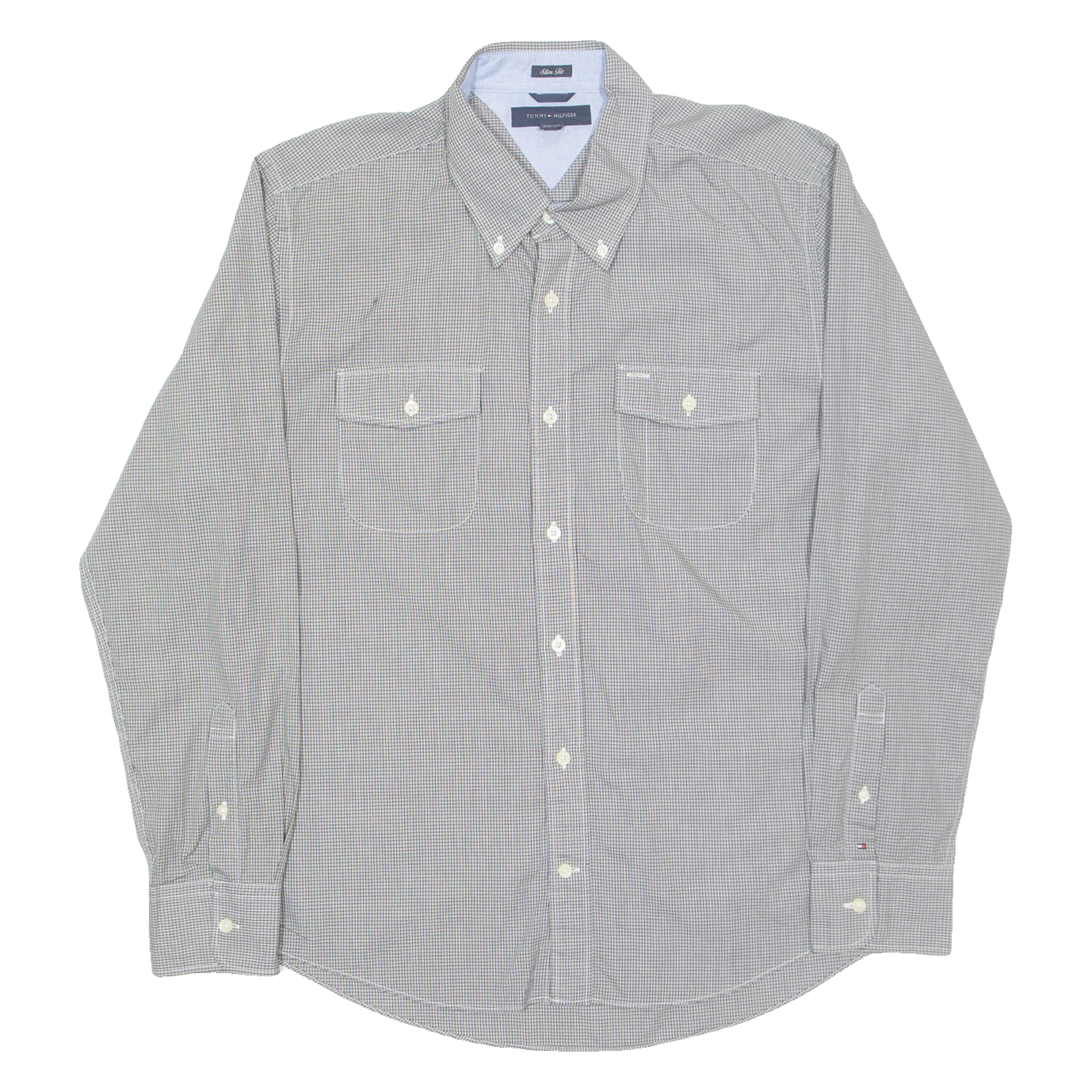 TOMMY HILFIGER Mens Shirt Black Check Long Sleeve L Refurbished - N/A refurbished available on Cerqular