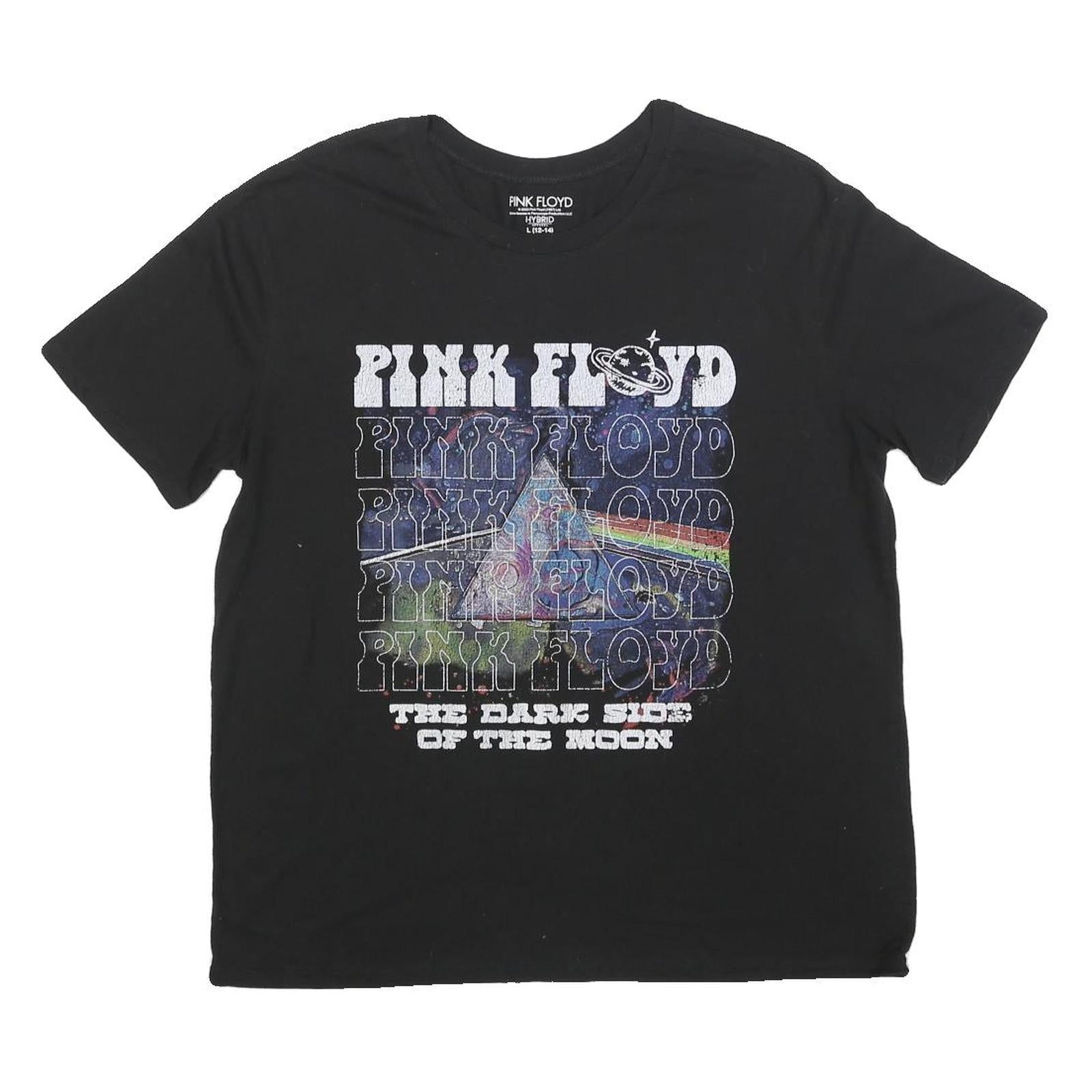 PINK FLOYD Womens Black Graphic T-Shirt L Short Sleeve Crew Neck Dark Side Refurbished - N/A refurbished available on Cerqular