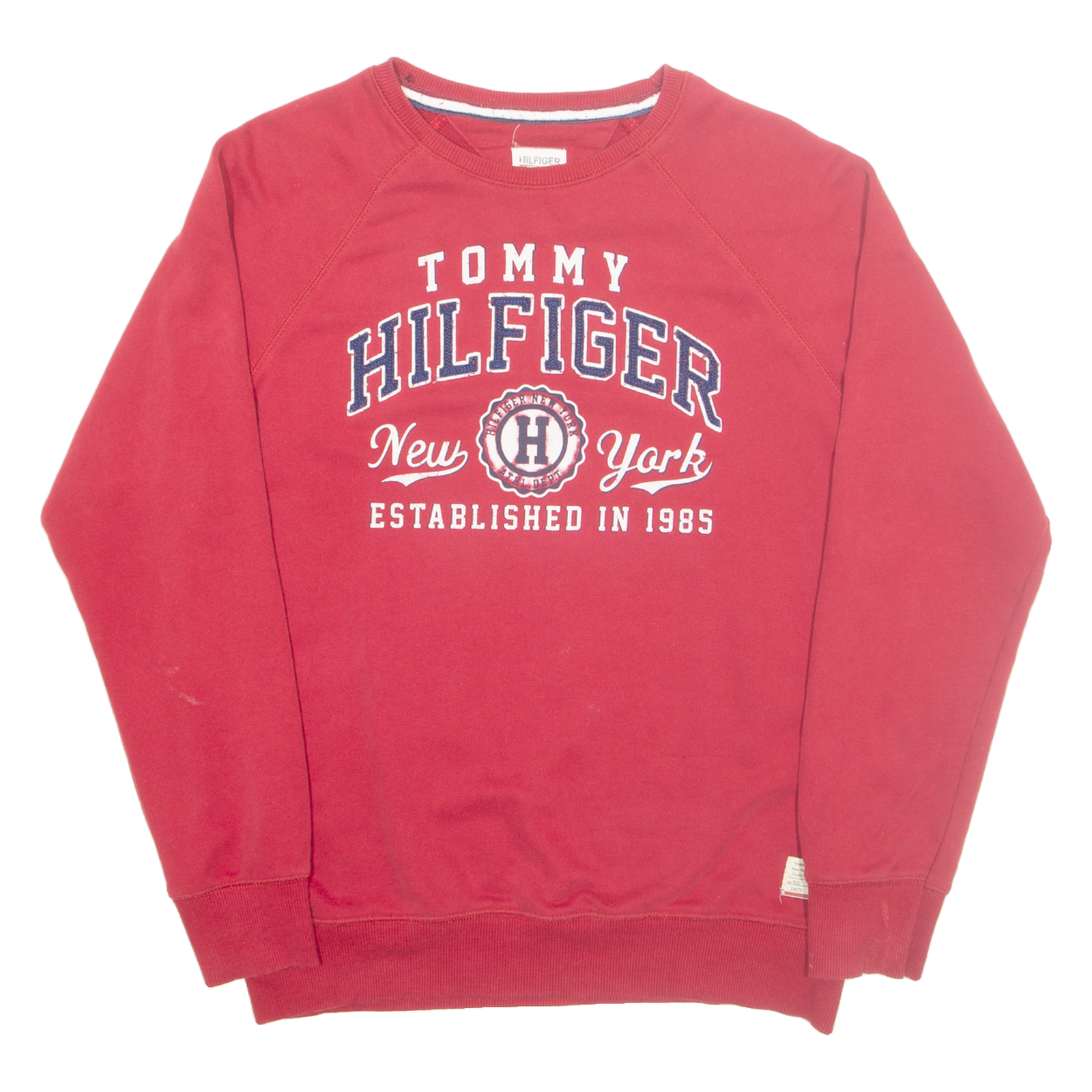 TOMMY HILFIGER Mens Sweatshirt Red Crew Neck M Refurbished - N/A refurbished available on Cerqular