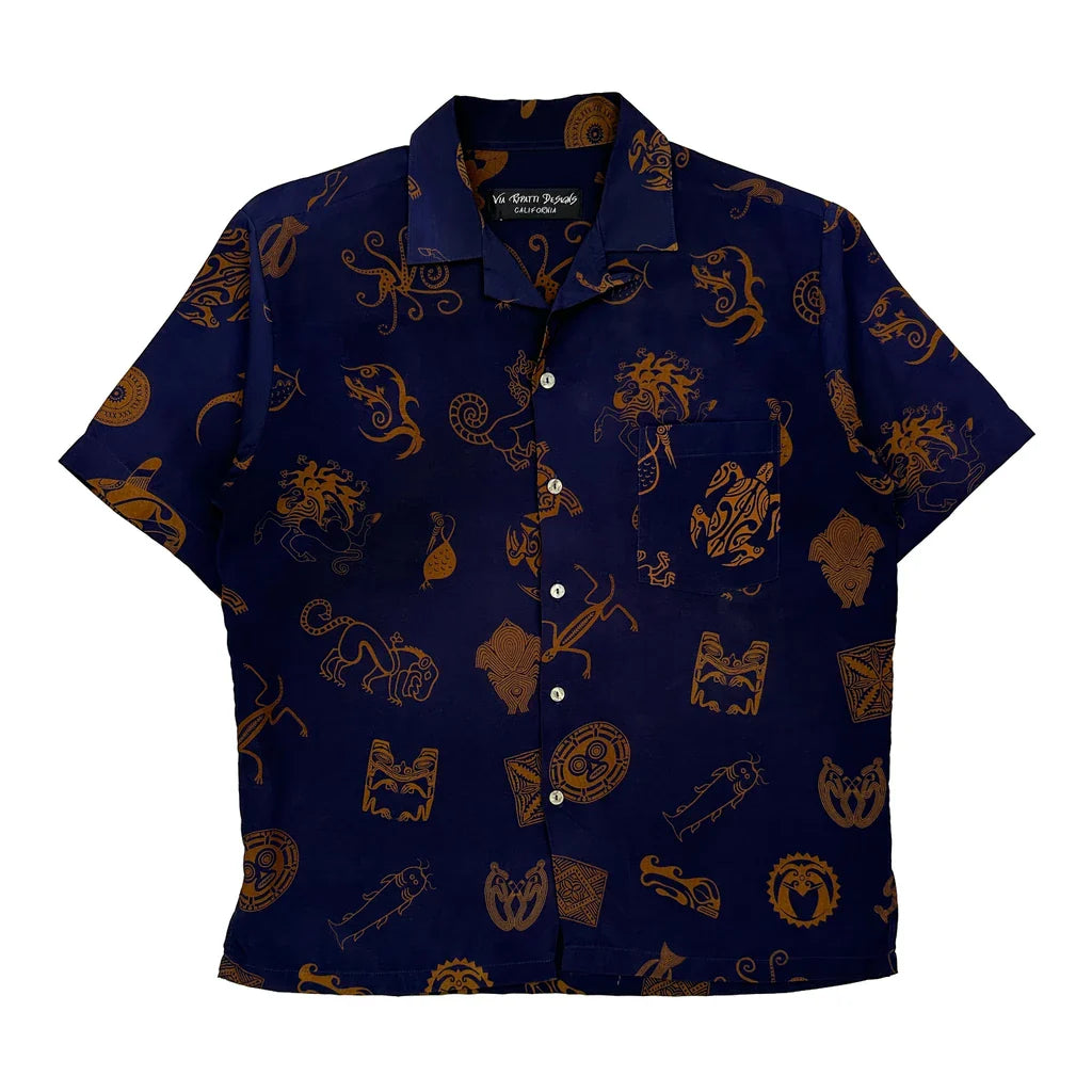 Buy Via Ripatti Designs Hawaiian Shirt - Large Blue Cotton Refurbished - $33.49 Via Ripatti Designs Hawaiian Shirt - Large Blue Cotton Refurbished - Thrifted (note: this is a term often used to describe second- refurbished available on Cerqular