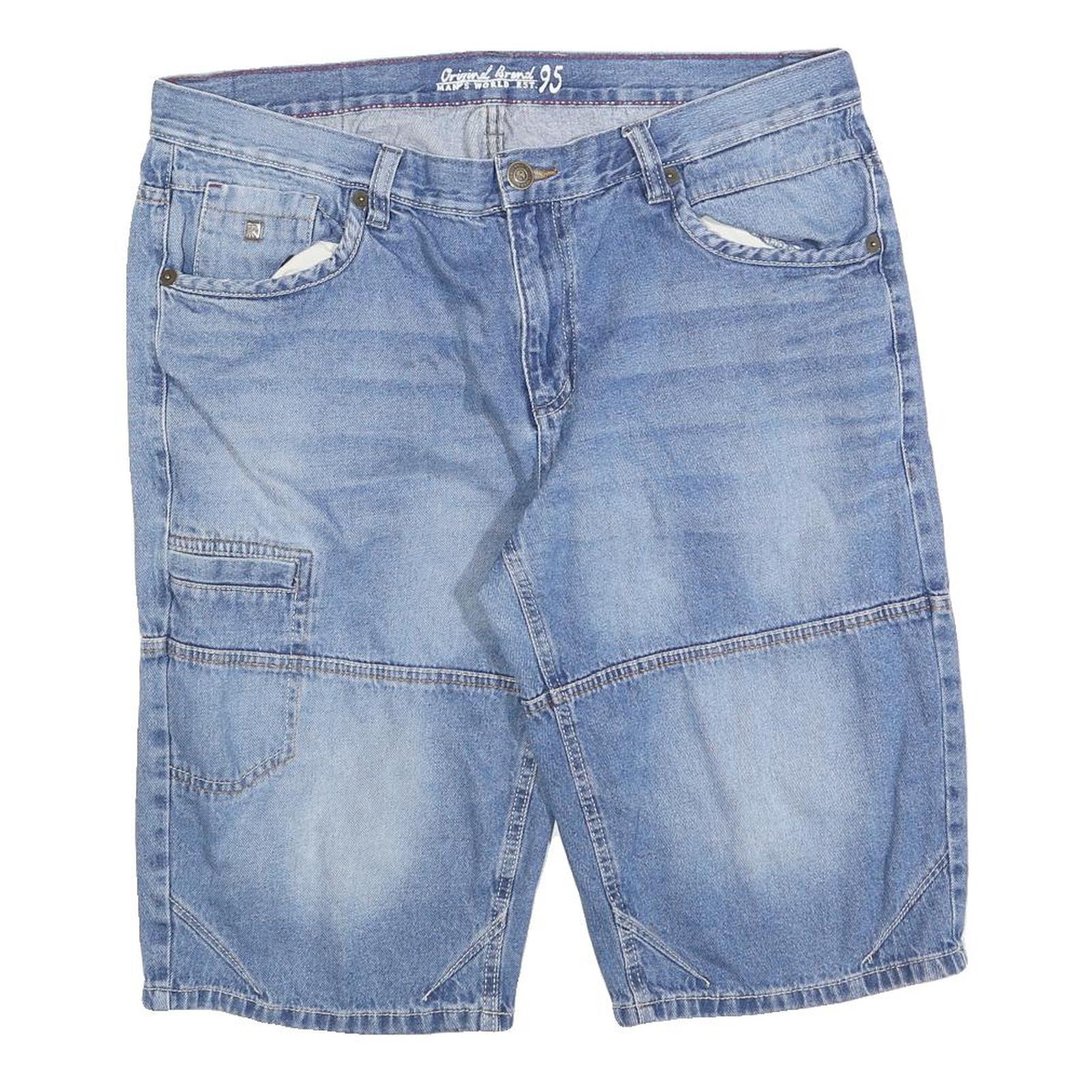 MANS WORLD Mens Shorts Blue Denim Casual XL W38 Cotton Blend Comfortable Classic Refurbished - N/A refurbished available on Cerqular