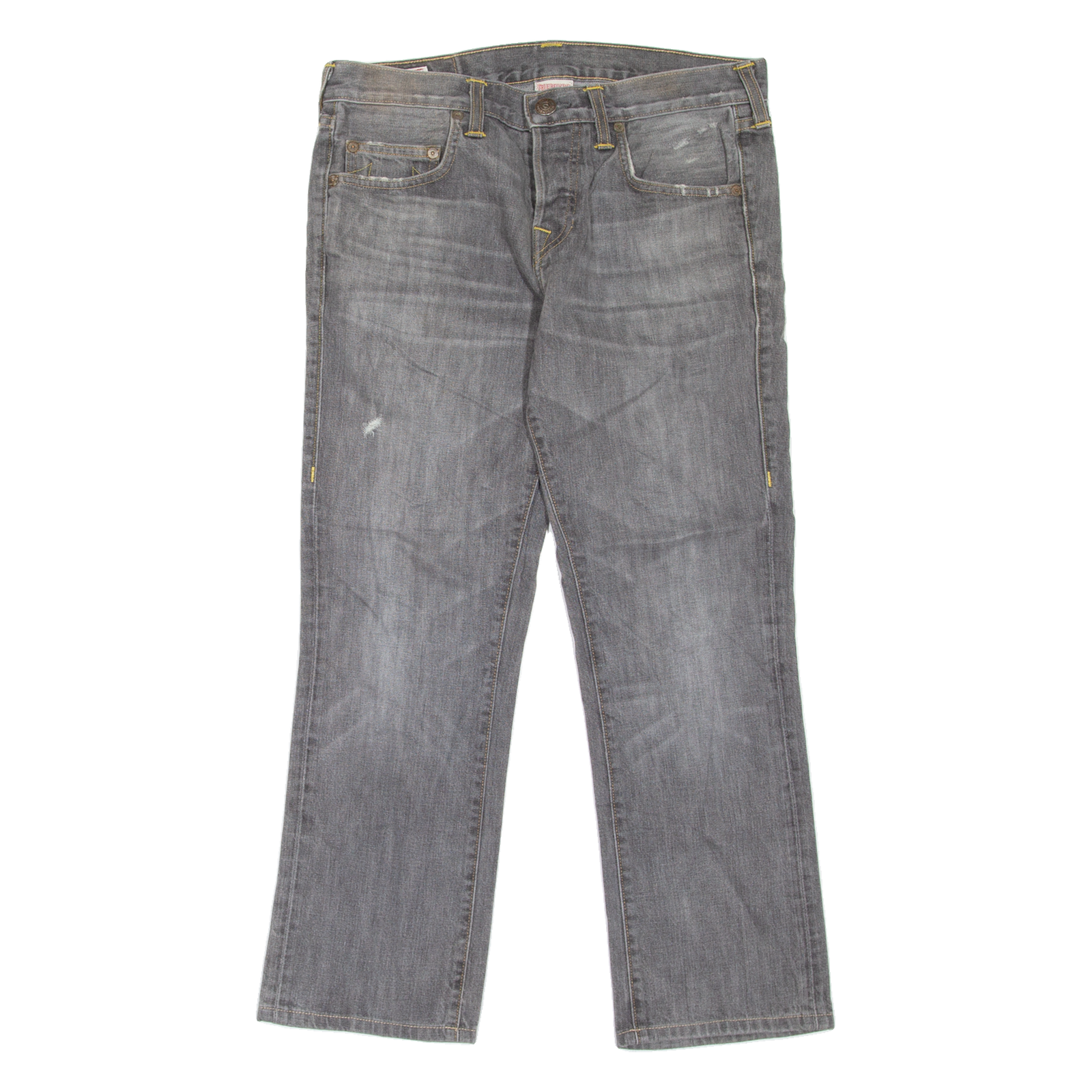 TRUE RELIGION Womens Jeans Grey Regular Straight Stone Wash W30 L26 Refurbished - N/A refurbished available on Cerqular