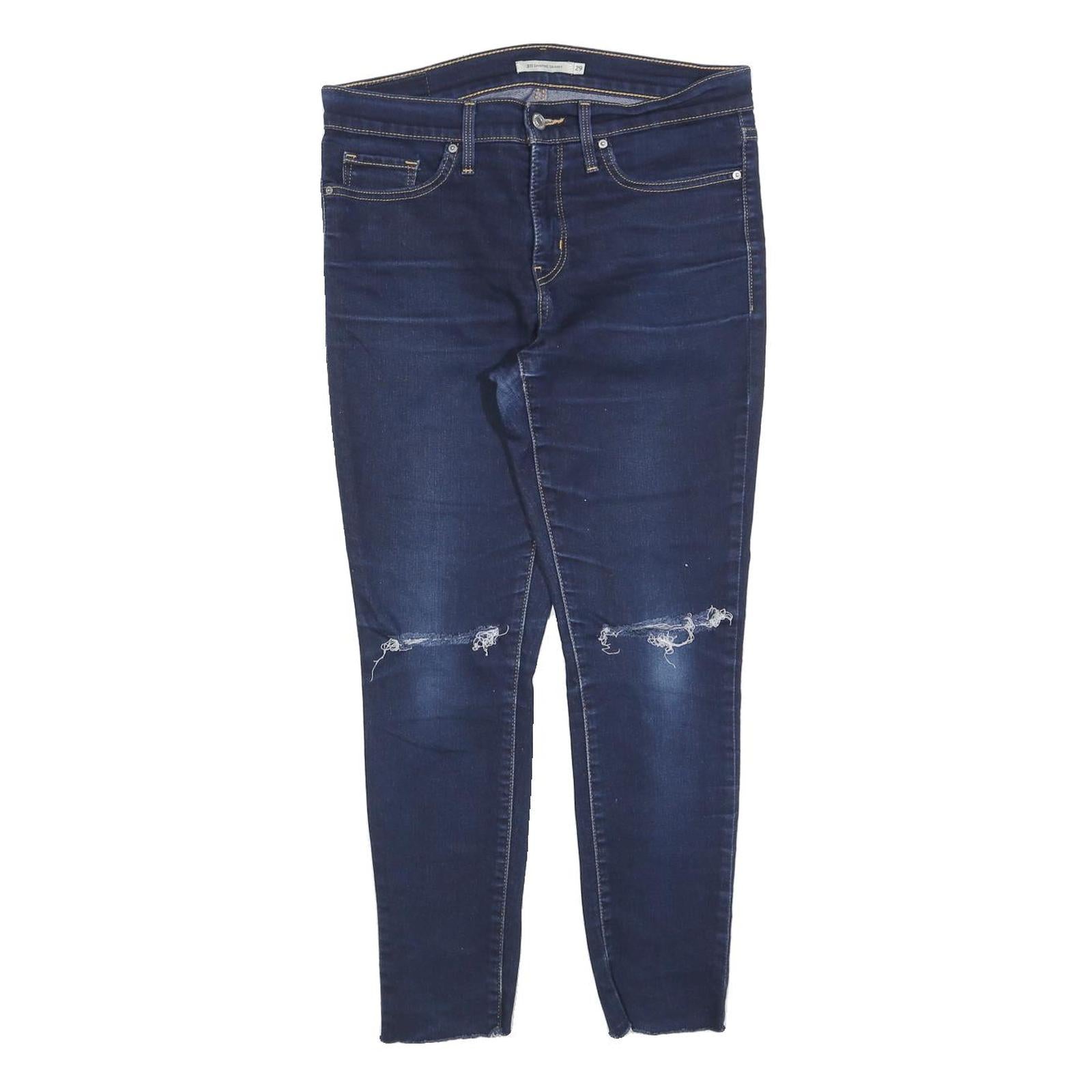 LEVI'S 311 Womens Slim Skinny Denim Dark Blue W29 L25 Distressed Stylish Jeans Refurbished - N/A refurbished available on Cerqular