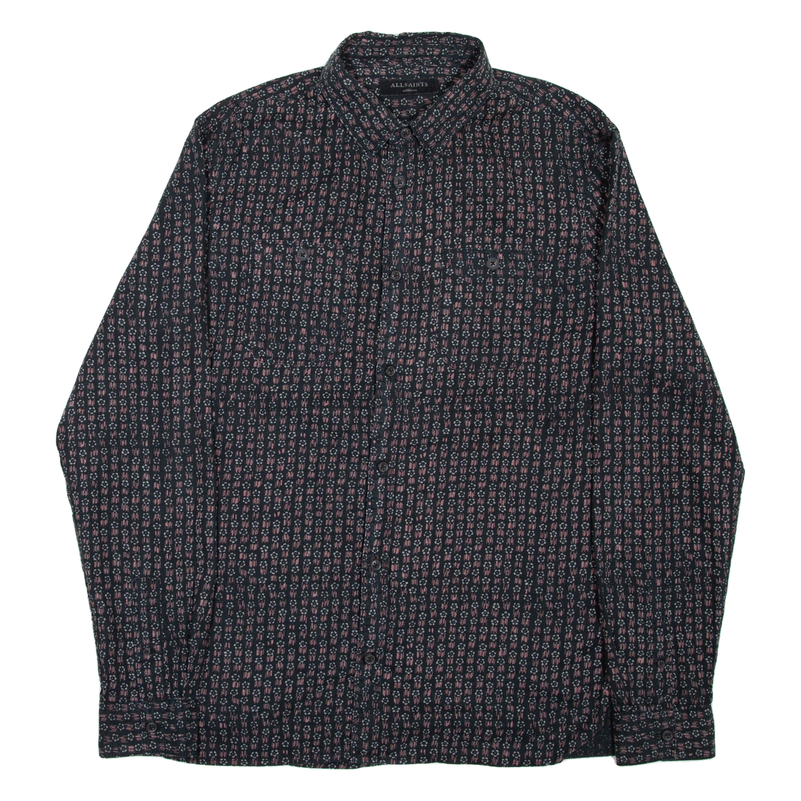ALL SAINTS Mens Shirt Black Long Sleeve M Refurbished - N/A refurbished available on Cerqular