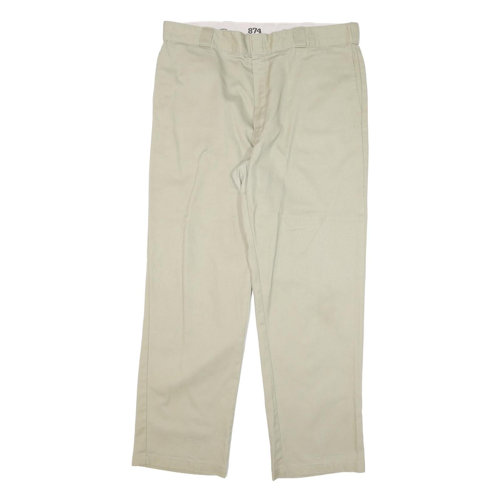 DICKIES Mens Cotton Blend Beige Regular Fit Straight Leg Trousers W38 L32 Refurbished - N/A refurbished available on Cerqular