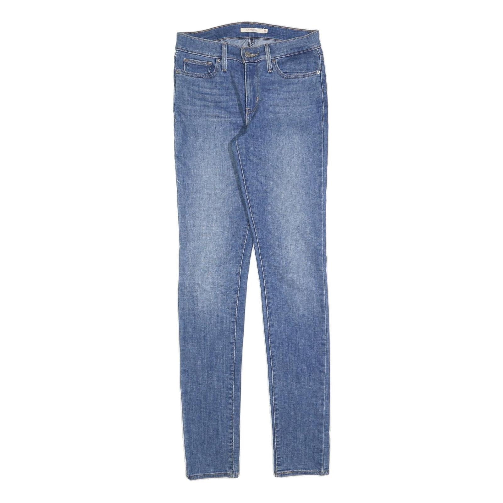 LEVI'S Womens Slim Blue Denim Slim Skinny Jeans W26 L34 Classic Cotton Blend Refurbished - N/A refurbished available on Cerqular