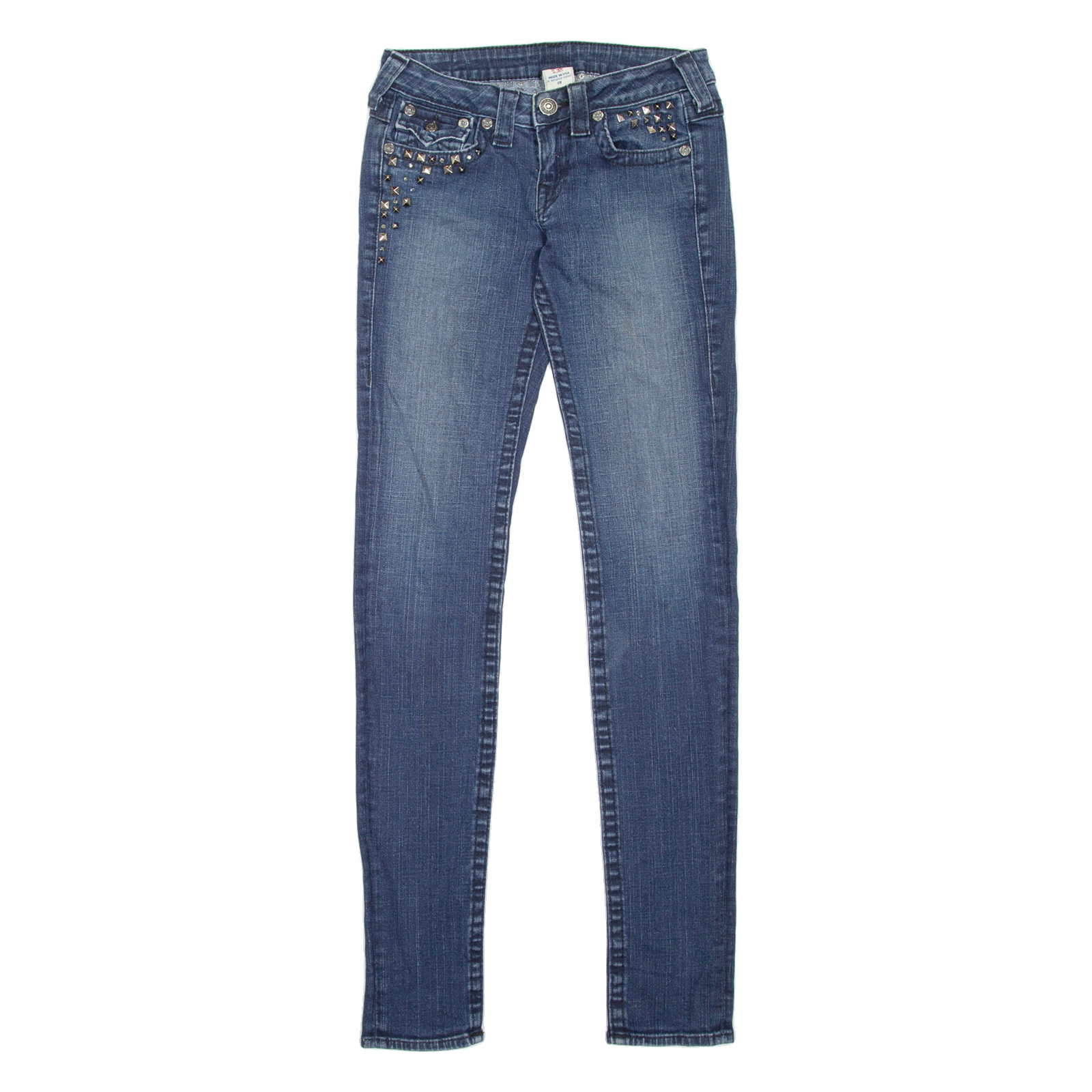 TRUE RELIGION Julie Studded Womens Jeans Blue Slim Skinny Stone Wash W28 L34 Refurbished - N/A refurbished available on Cerqular