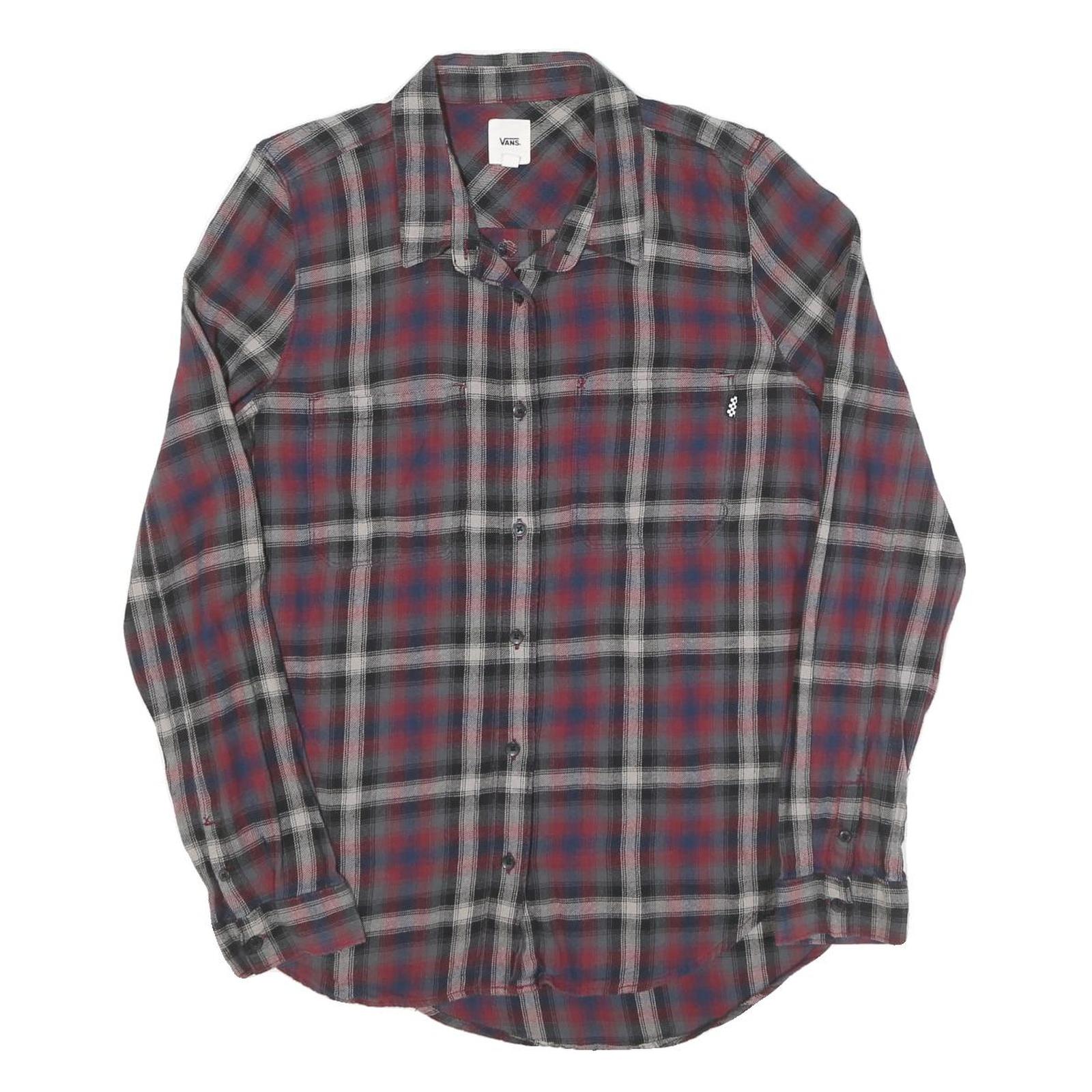 VANS Womens Grey & Red Checked Shirt L Cotton Blend Classic Long Sleeve Refurbished - N/A refurbished available on Cerqular
