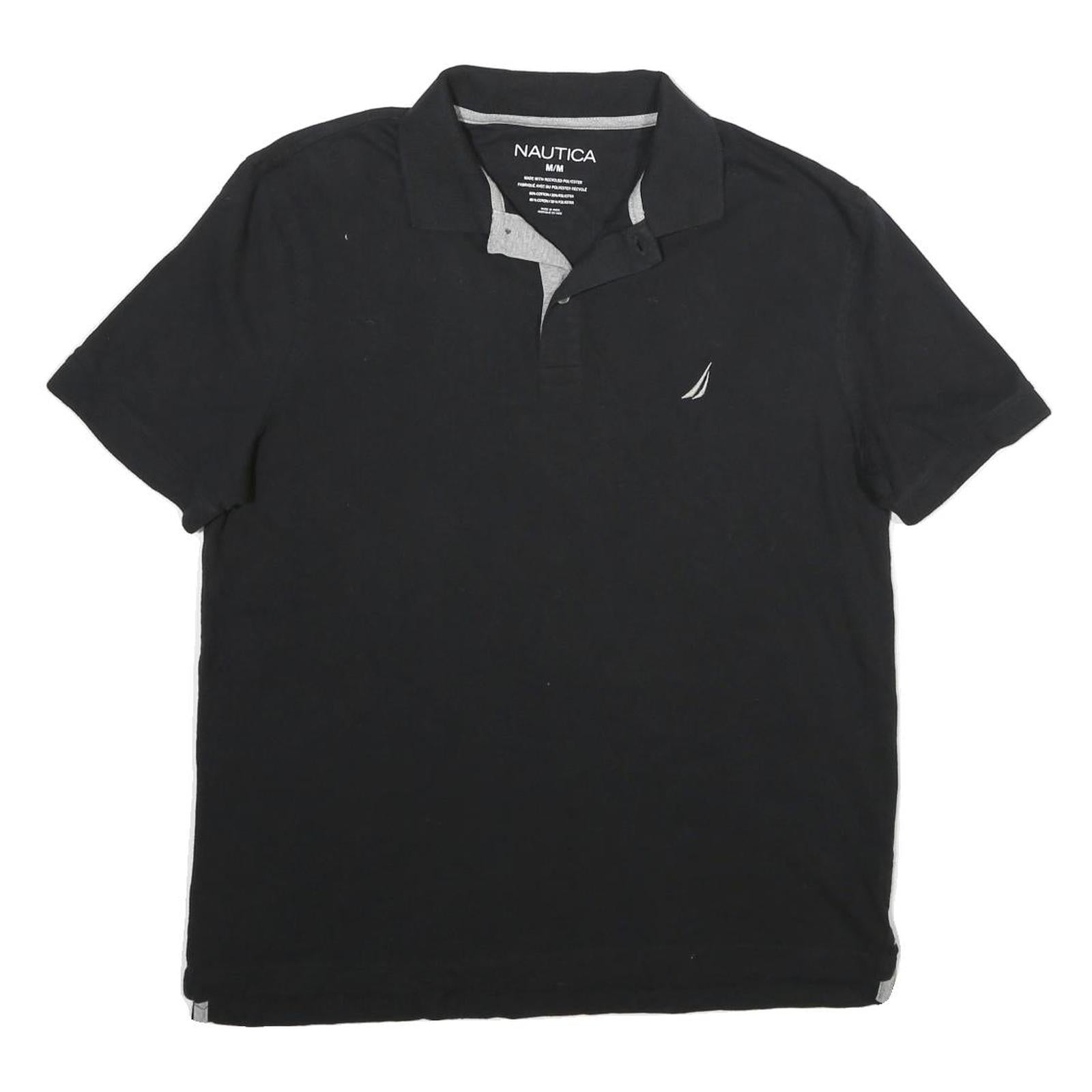 NAUTICA Mens Black Polo Shirt Short Sleeve Embroidered Logo Cotton Blend M Refurbished - N/A refurbished available on Cerqular