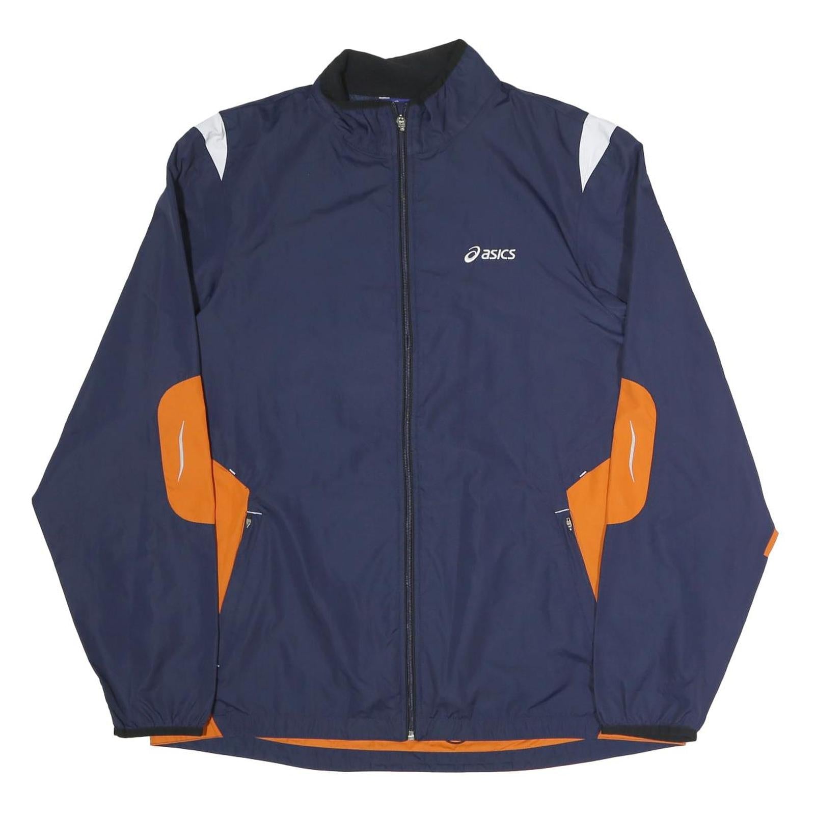 ASICS Mens Navy & Orange Zip Jacket XL Polyester Blend Colourblock Sportswear Refurbished - N/A refurbished available on Cerqular