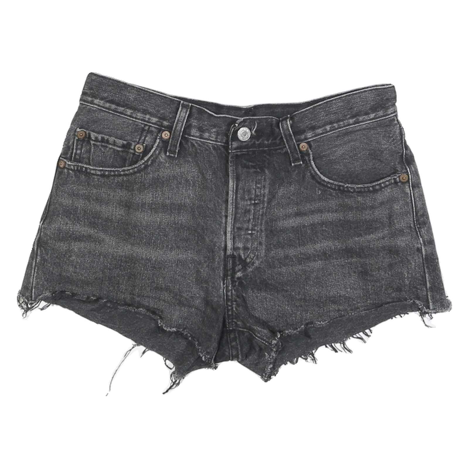 LEVI'S Womens Denim Black Casual Cut-Off Shorts M W30 Raw Hem Vintage Style Refurbished - N/A refurbished available on Cerqular