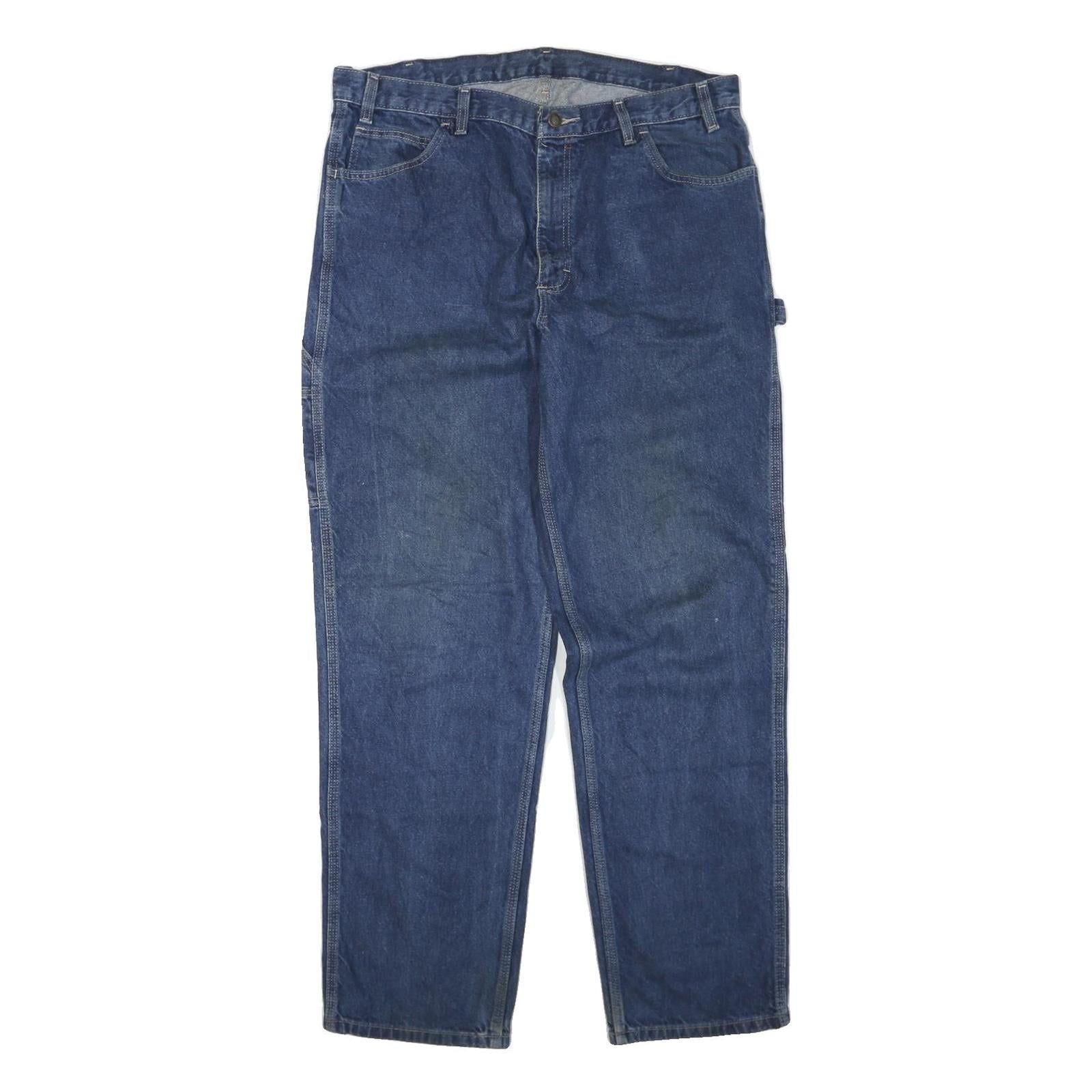 DICKIES Mens Regular Fit Blue Denim Jeans W40 L34 Cotton Blend Zip Pockets Refurbished - N/A refurbished available on Cerqular