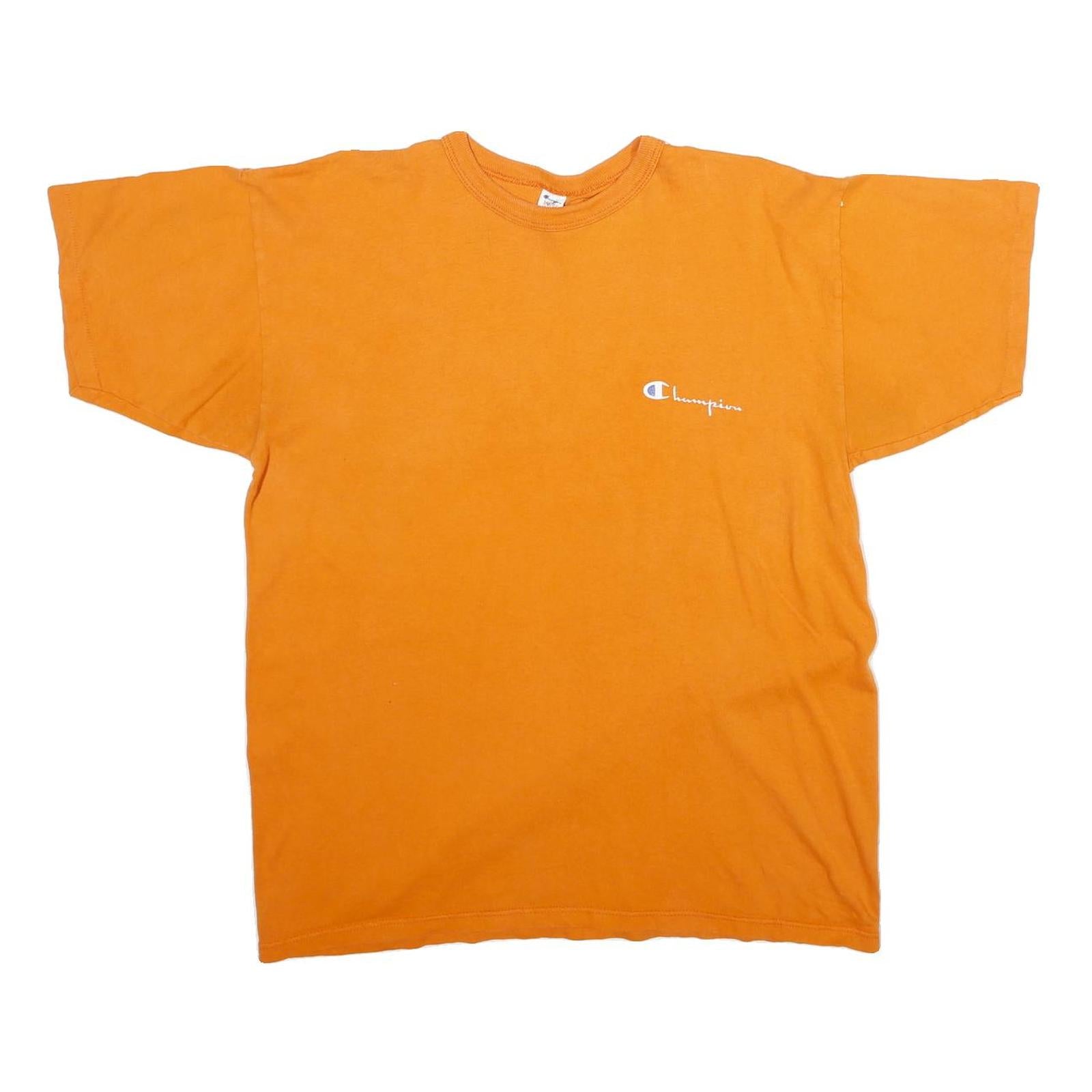CHAMPION Mens Orange Crew Neck Short Sleeve Graphic T-Shirt L Casual Cotton Refurbished - N/A refurbished available on Cerqular