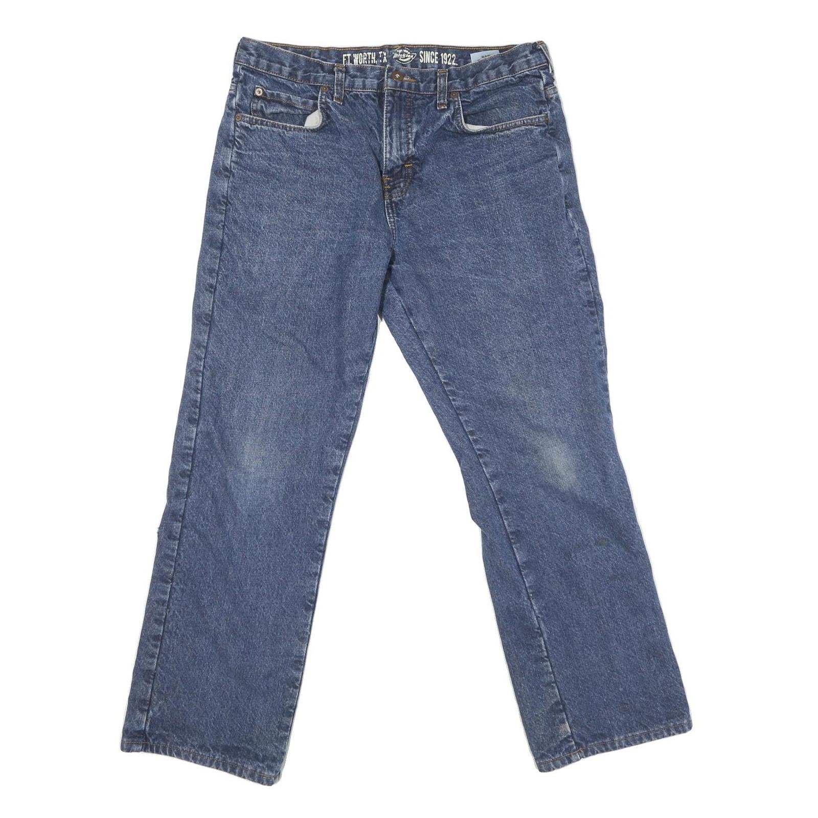DICKIES Mens Blue Regular Straight Denim Cotton Blend Medium W32 L30 Workwear Refurbished - N/A refurbished available on Cerqular