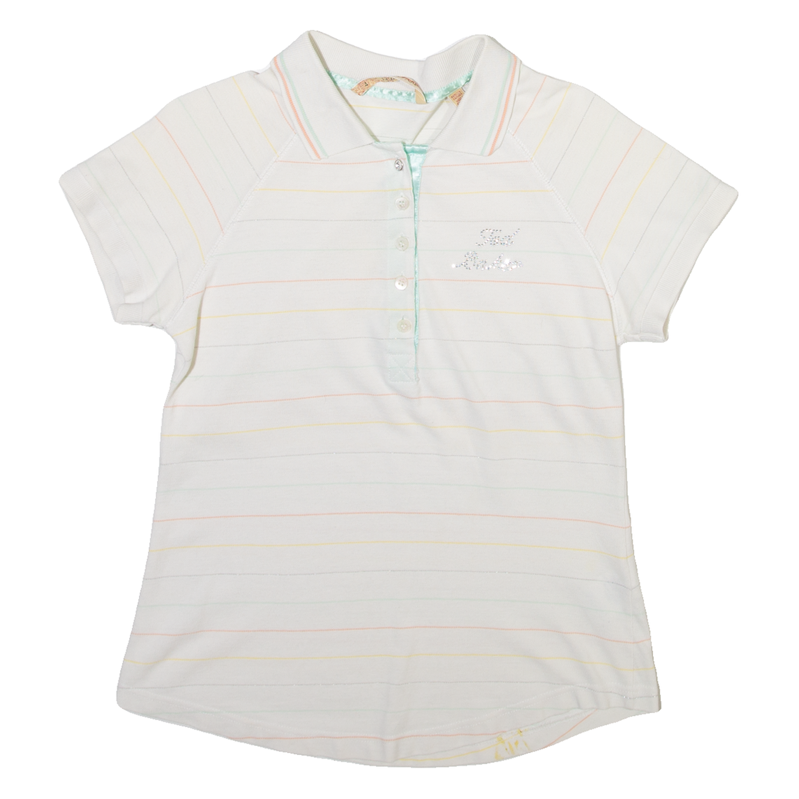 TED BAKER Womens Polo Shirt White Striped M Refurbished - N/A refurbished available on Cerqular