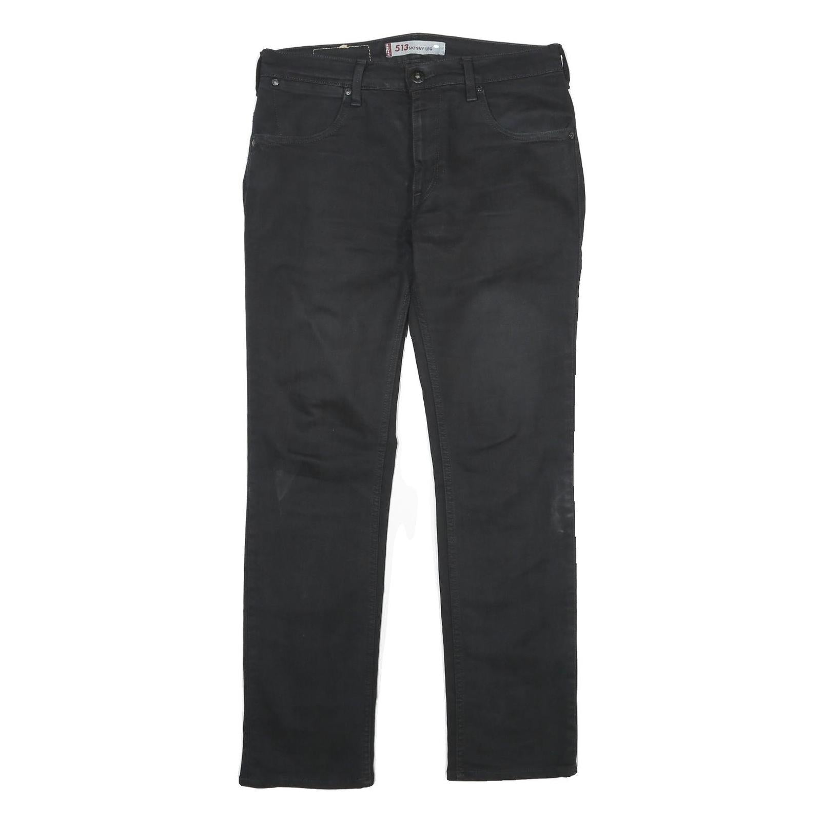 LEVI'S 513 Mens Jeans Black Slim Skinny Denim W32 L32 Zip Fastening Casual Refurbished - N/A refurbished available on Cerqular