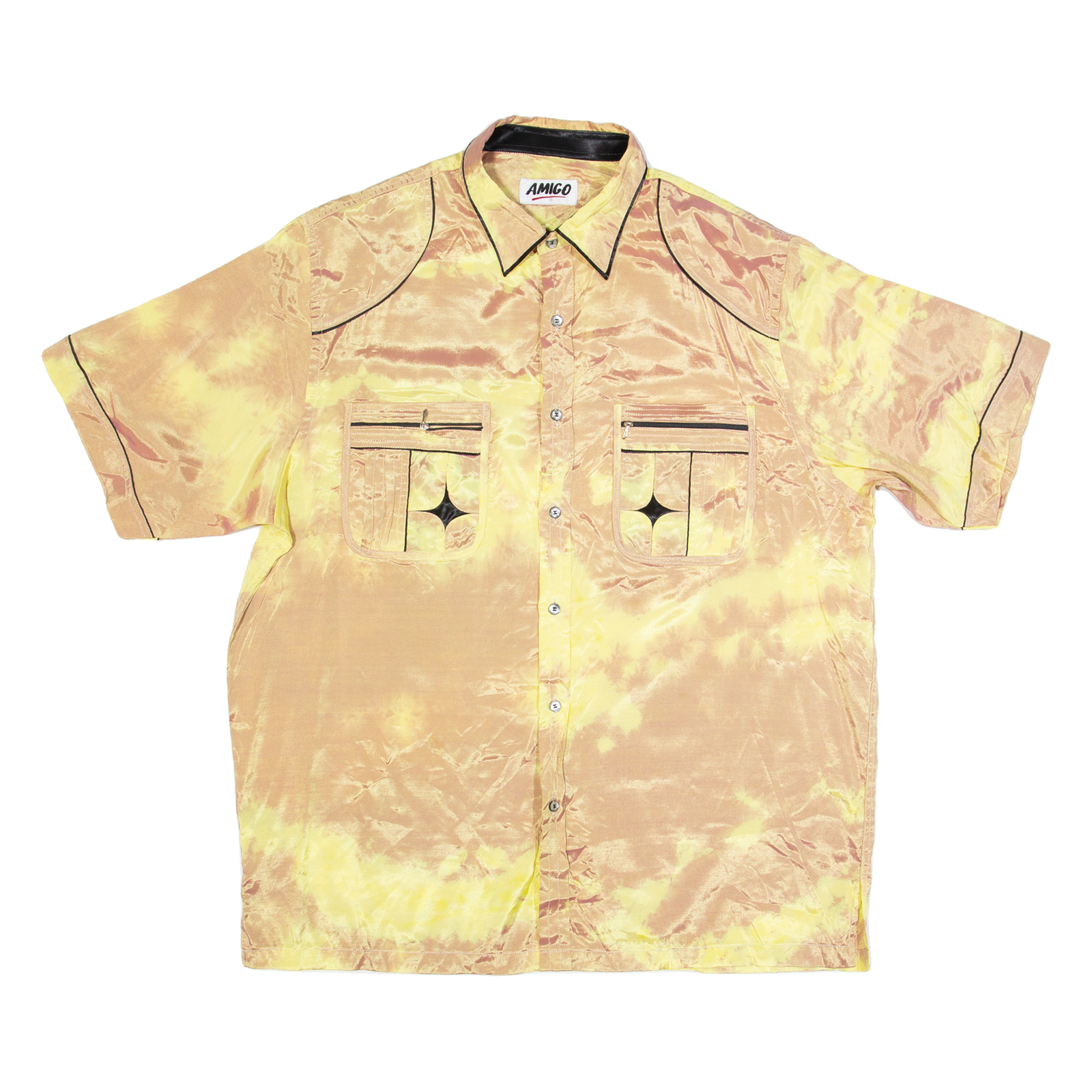 AMIGO Western Mens Shirt Orange Crazy Pattern L Refurbished - N/A refurbished available on Cerqular