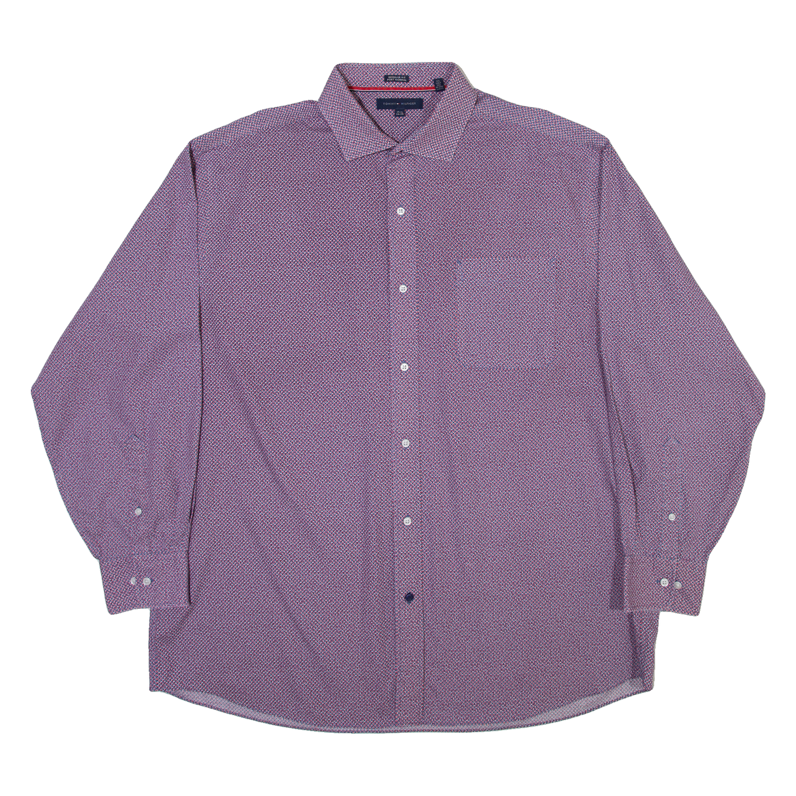 TOMMY HILFIGER Mens Shirt Red Geometric Long Sleeve M Refurbished - N/A refurbished available on Cerqular