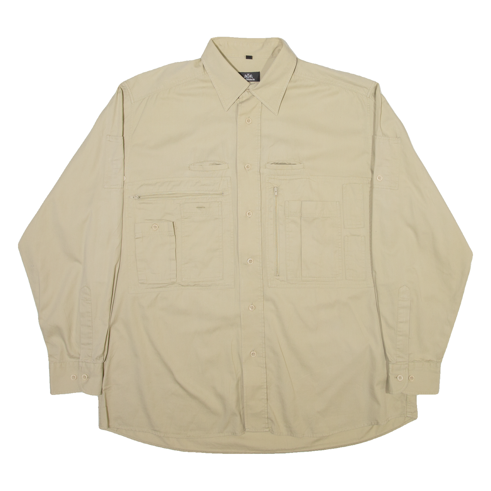 WALBUSCH Mens Plain Shirt Brown Long Sleeve L Refurbished - N/A refurbished available on Cerqular
