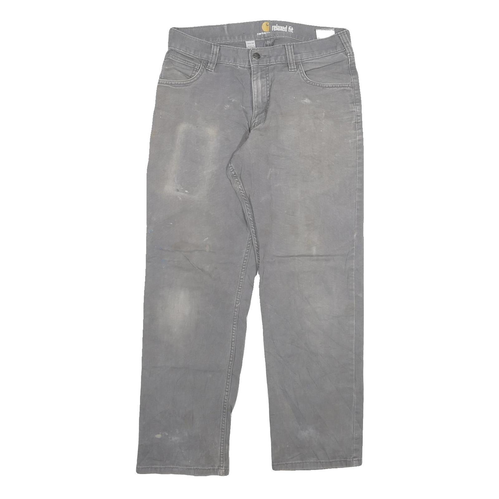 CARHARTT Mens Jeans Grey Regular Straight Denim Fair W31 L28 Workwear Utility Refurbished - N/A refurbished available on Cerqular