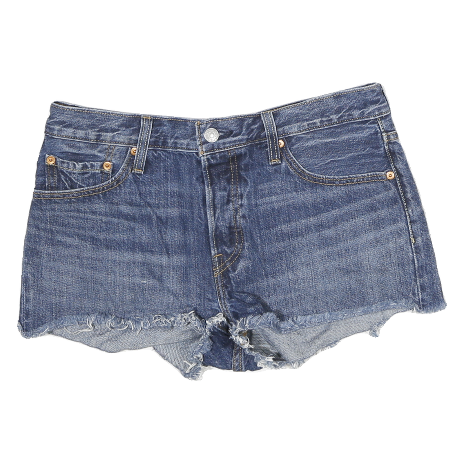 LEVI'S Womens Denim Blue Cut-Off Shorts M W30 Distressed Edge Casual Summer Refurbished - N/A refurbished available on Cerqular