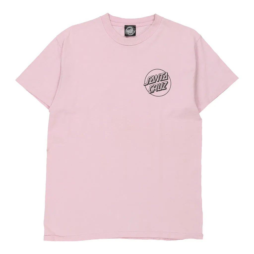 Santa Cruz Spellout T-Shirt - Large Pink Cotton | Size: large Refurbished - Thrifted (note: this is a term often used to describe second- refurbished available on Cerqular