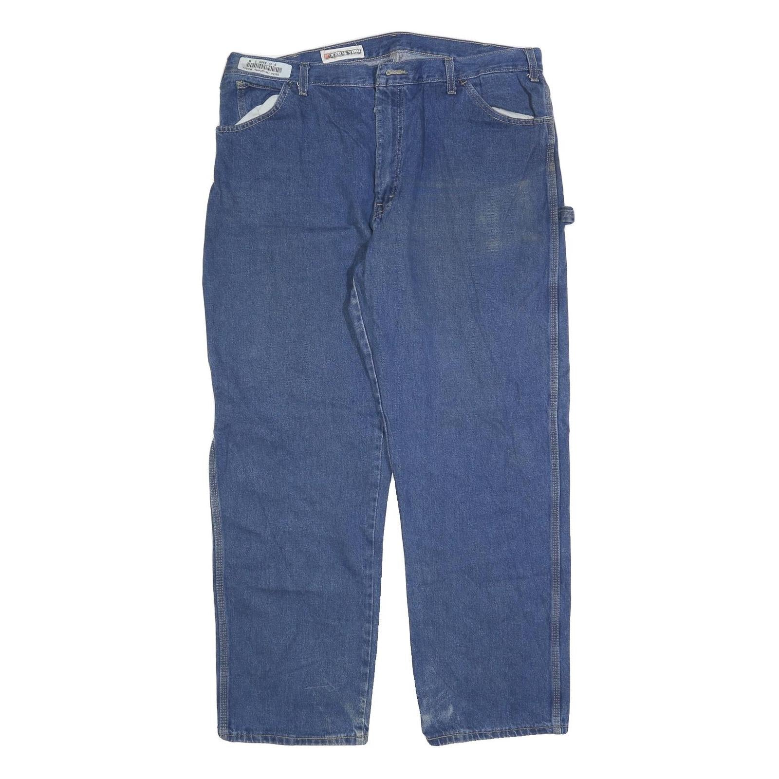 DICKIES Mens Regular Fit Blue Denim Straight Leg Jeans W42 L30 Workwear Zip Refurbished - N/A refurbished available on Cerqular