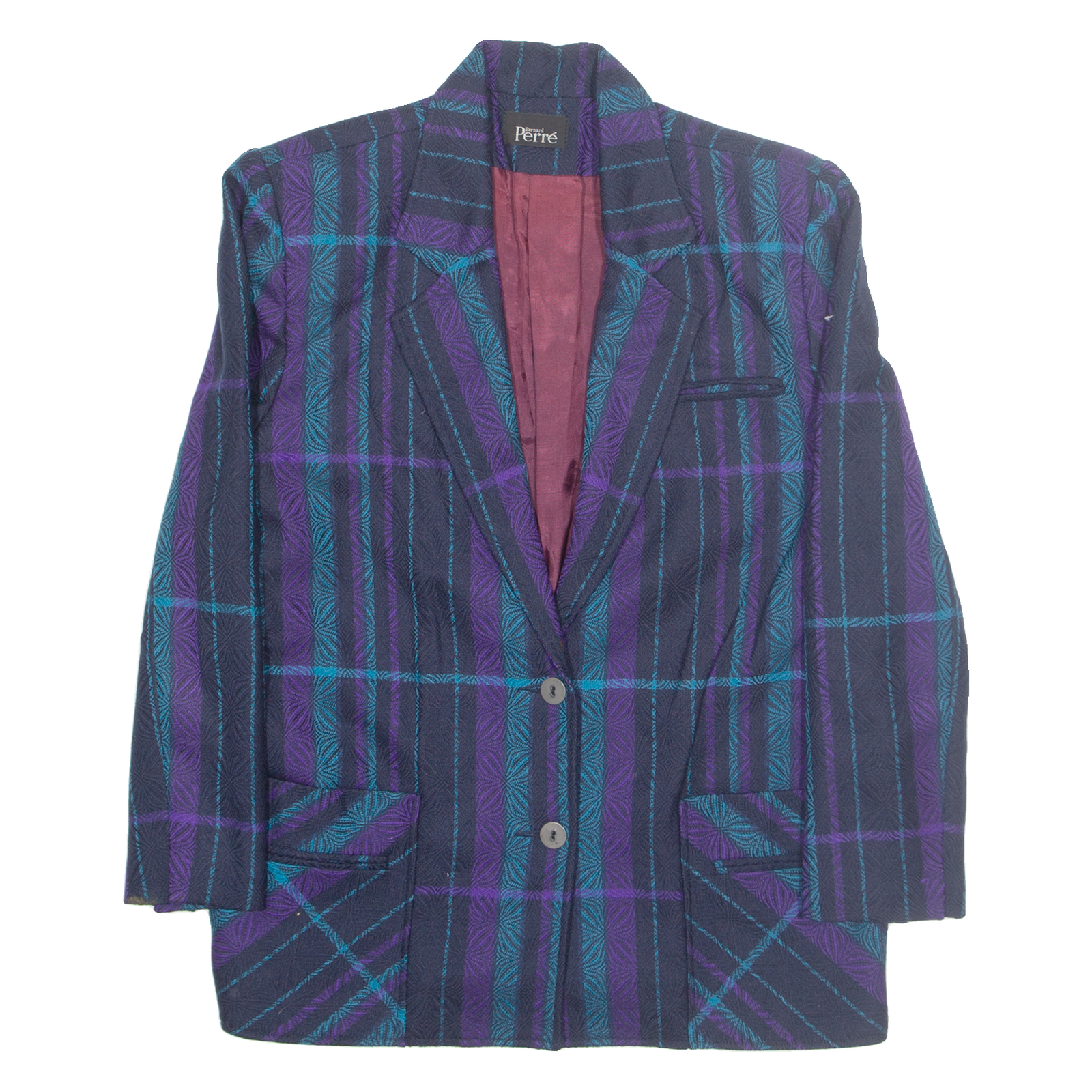 BERNARD PIERRE Womens Blazer Jacket Blue Wool Striped S Refurbished - N/A refurbished available on Cerqular