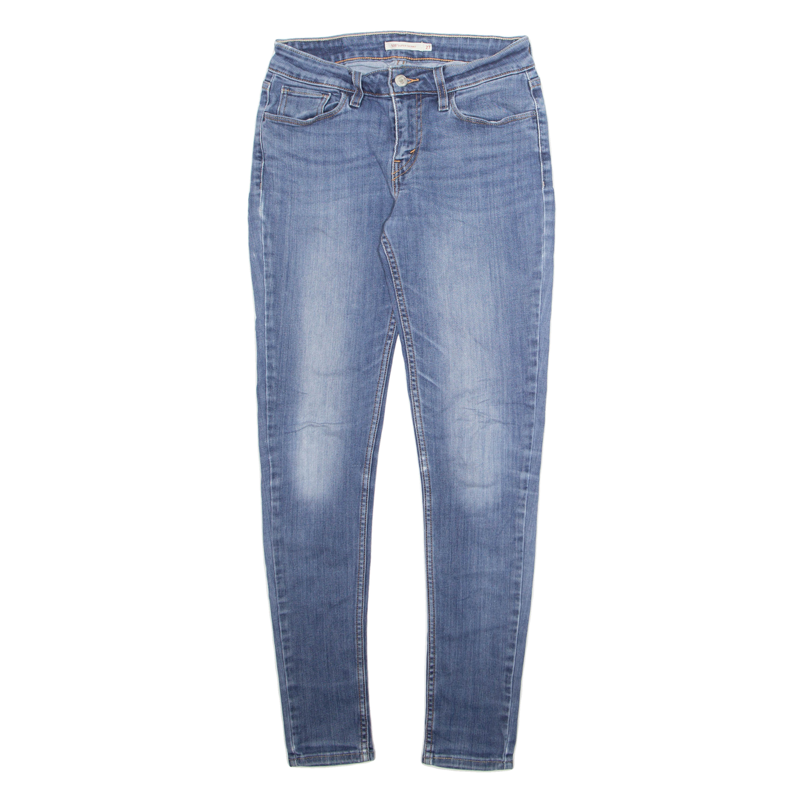 LEVI'S Womens Jeans Blue Regular Tapered Stone Wash W26 L29 Refurbished - N/A refurbished available on Cerqular