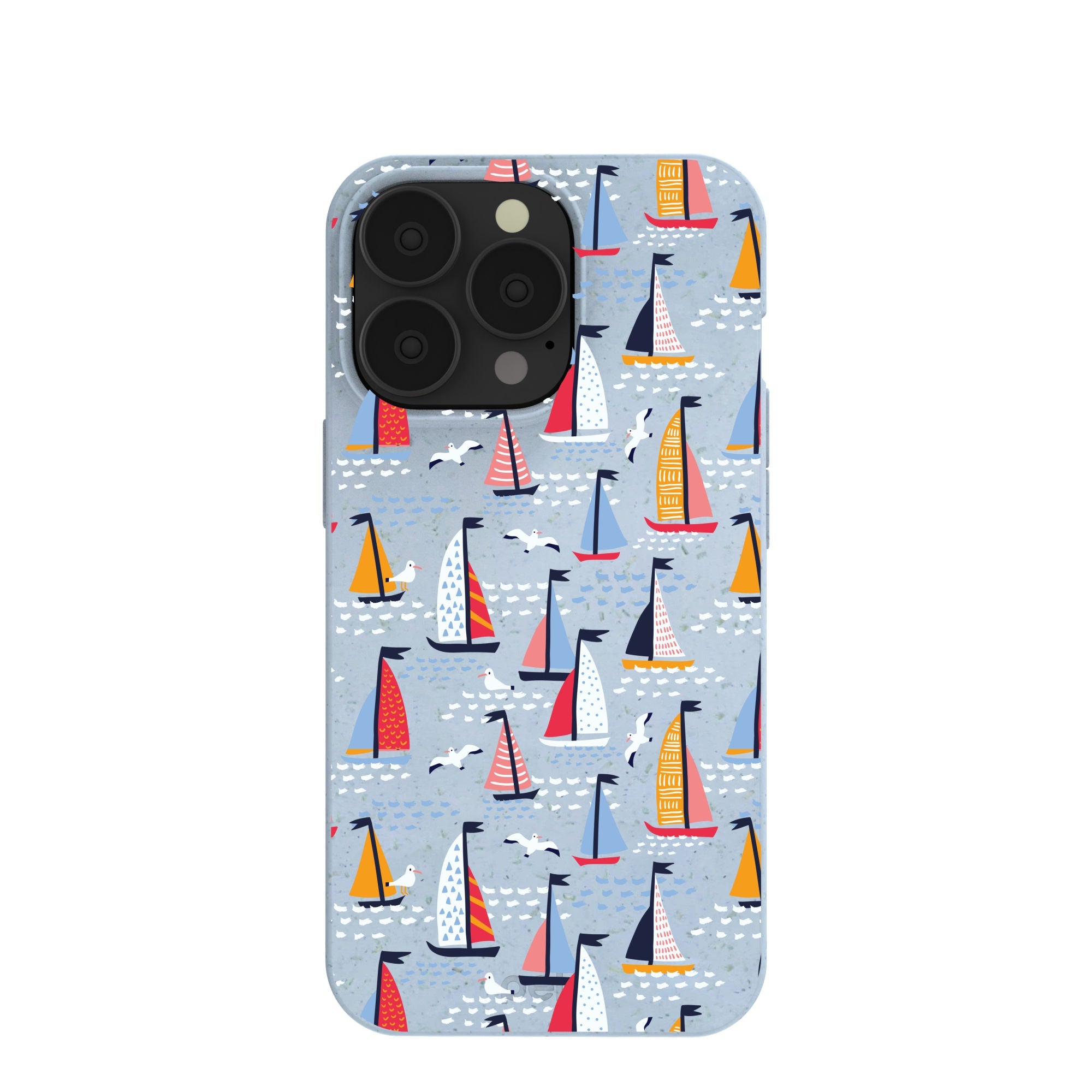 Powder Blue Sails and Seagulls iPhone 13 Pro Case Refurbished - Pela Case refurbished available on Cerqular