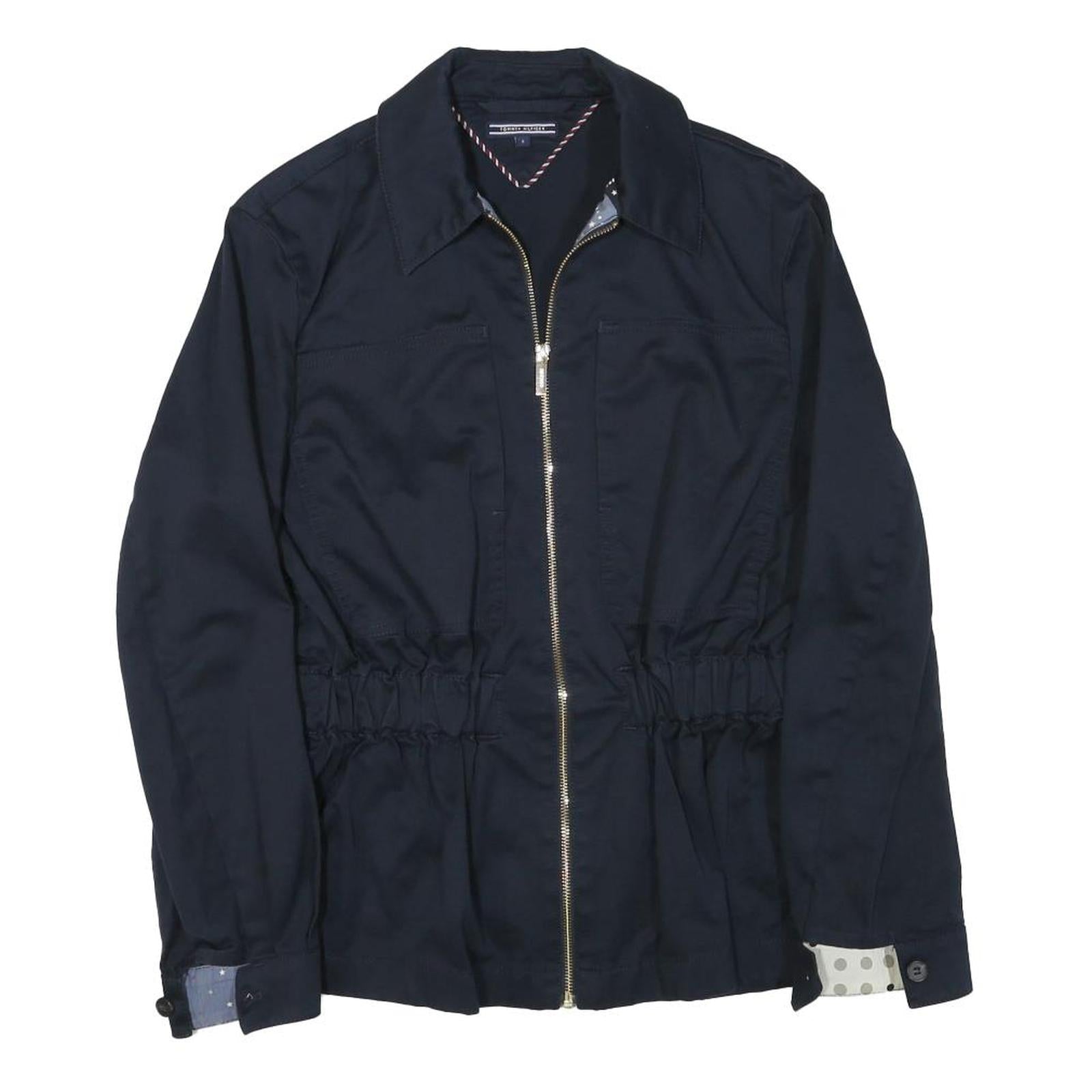 TOMMY HILFIGER Womens Navy Blue Zip Up Cotton Blend Jacket S Plain Casual Refurbished - N/A refurbished available on Cerqular