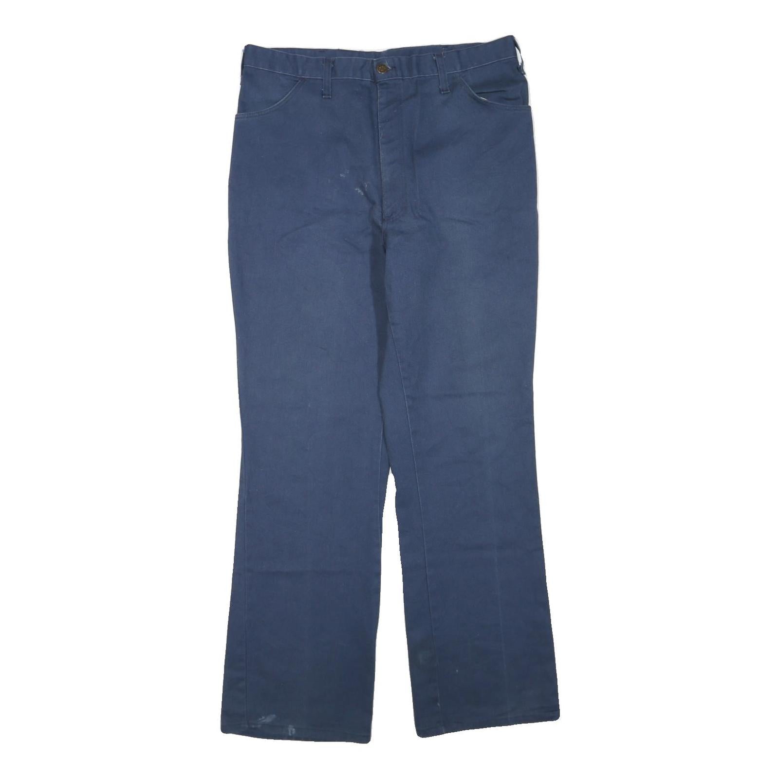DICKIES Womens Cotton Blend Navy Regular Fit Straight Leg Trousers W34 L31 Refurbished - N/A refurbished available on Cerqular