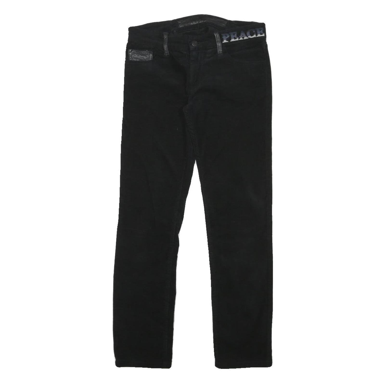 PEACE Womens Slim Black Cotton Blend Skinny Trousers W28 L27 Zip Casual Refurbished - N/A refurbished available on Cerqular