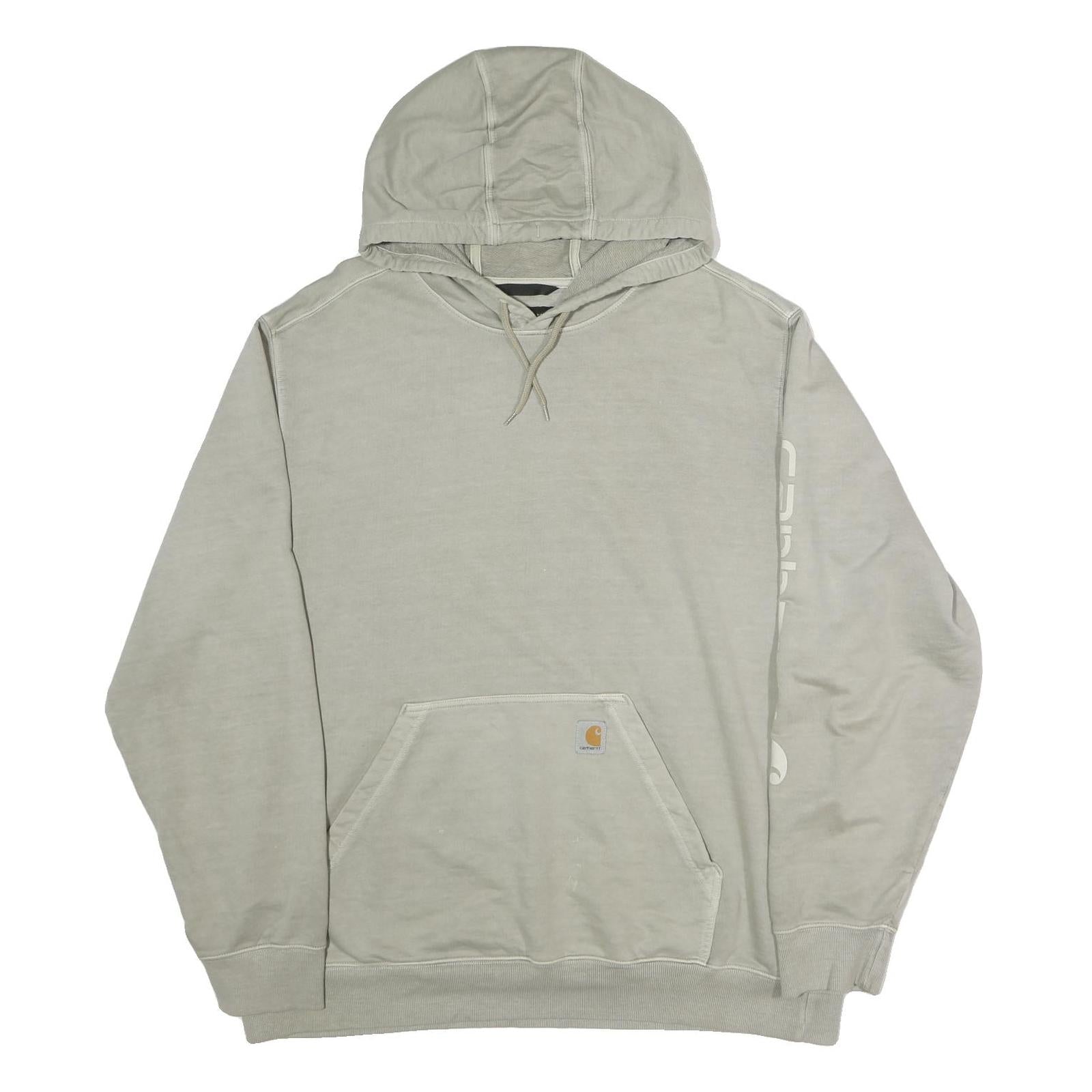 CARHARTT Mens Grey Hoodie XL Screen Print Logo Cotton Pullover Casual Refurbished - N/A refurbished available on Cerqular