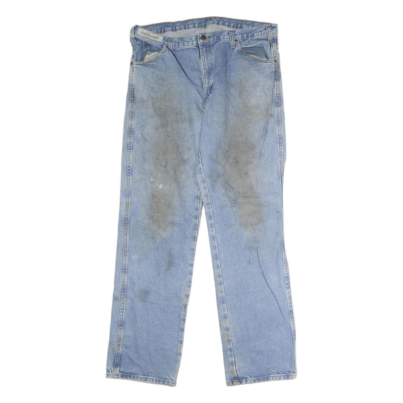 DICKIES Mens Jeans Blue Regular Straight Denim Light W38 L36 Workwear Zip Refurbished - N/A refurbished available on Cerqular