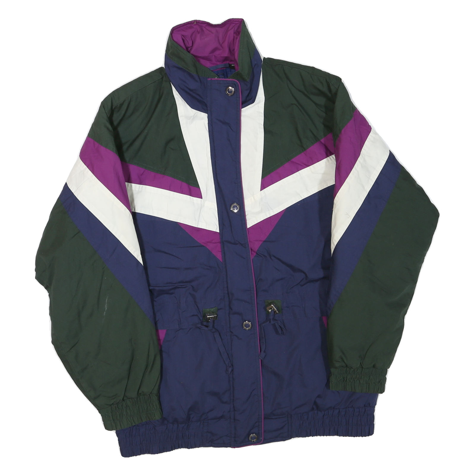 ANDY JOHNS Mens Green & Purple Navy White Zip Jacket M Polyester Blend Refurbished - N/A refurbished available on Cerqular