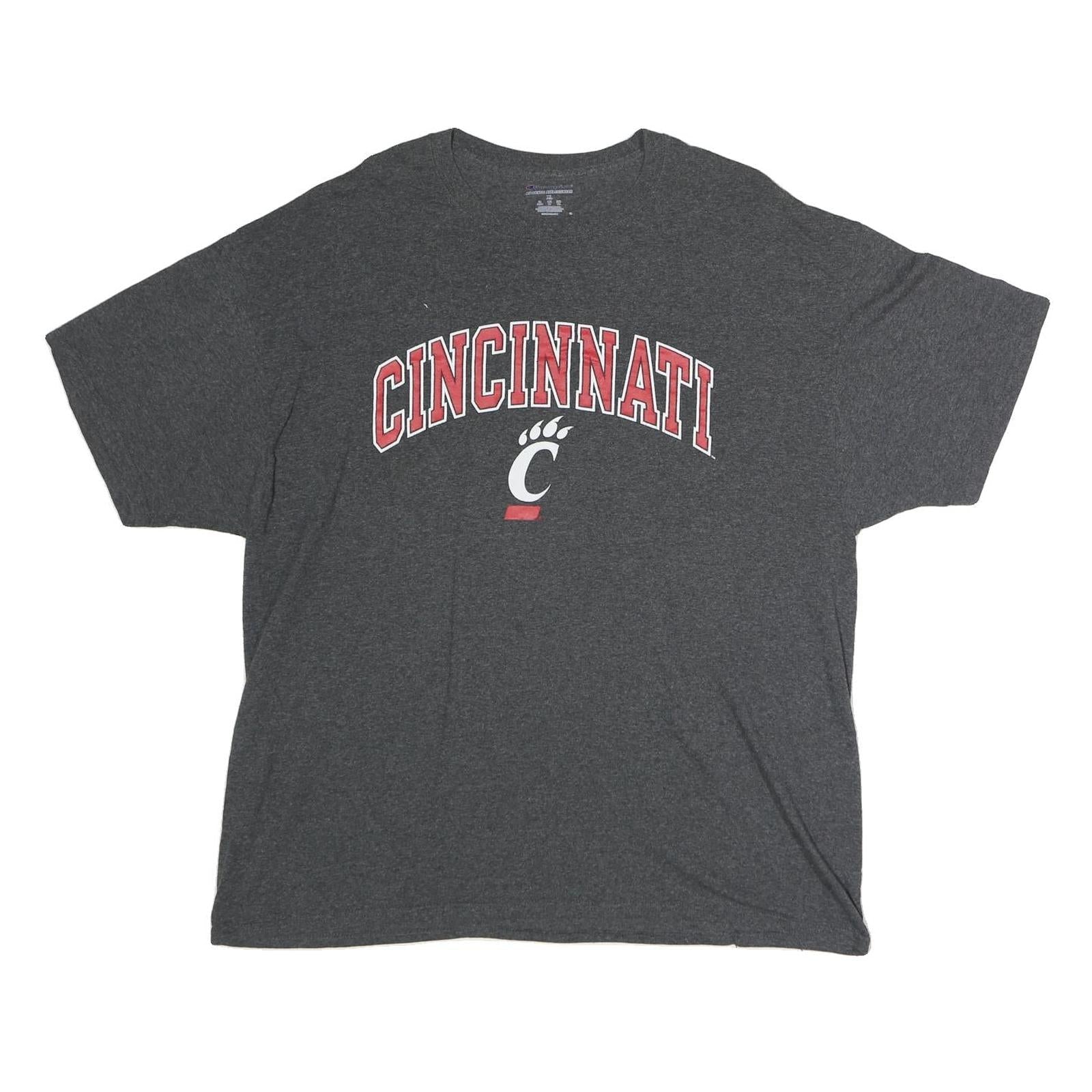CHAMPION Mens Grey Cincinnati Graphic T-Shirt XL Short Sleeve Crew Neck Cotton Refurbished - N/A refurbished available on Cerqular