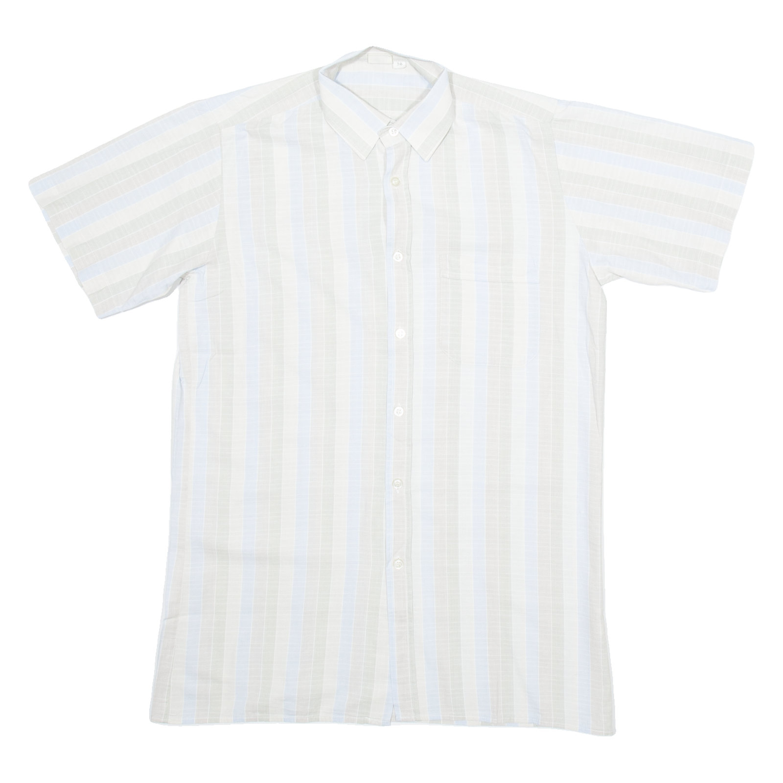 SAN MARCO Mens Shirt Grey Striped M Refurbished - N/A refurbished available on Cerqular