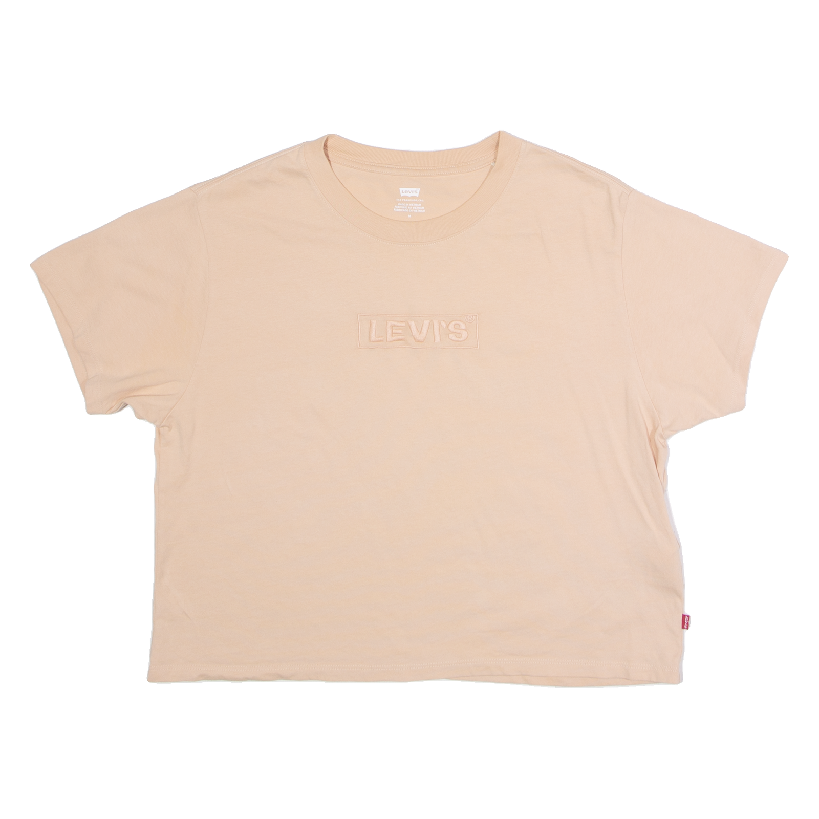 LEVI'S Cropped Womens T-Shirt Beige Crew Neck M Refurbished - N/A refurbished available on Cerqular