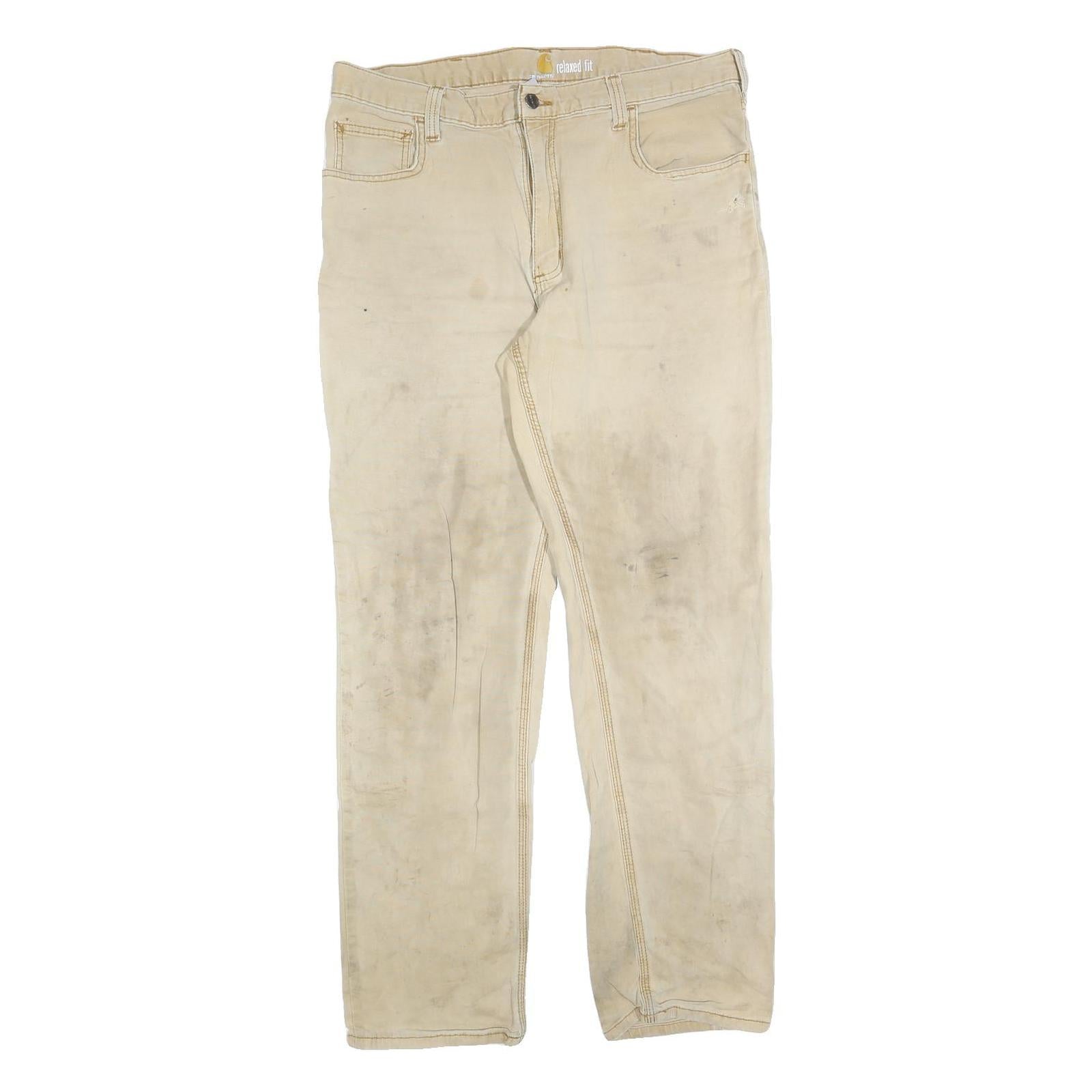 CARHARTT Mens Jeans Beige Relaxed Straight Denim Fair W36 L32 Workwear Utility Refurbished - N/A refurbished available on Cerqular