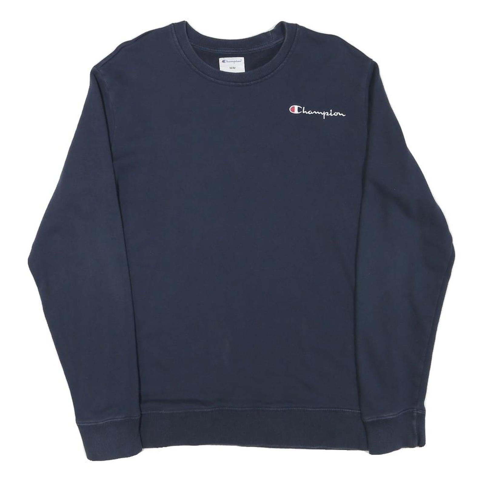CHAMPION Mens Navy Blue Sweatshirt Crew Neck M Cotton Blend Classic Logo Refurbished - N/A refurbished available on Cerqular