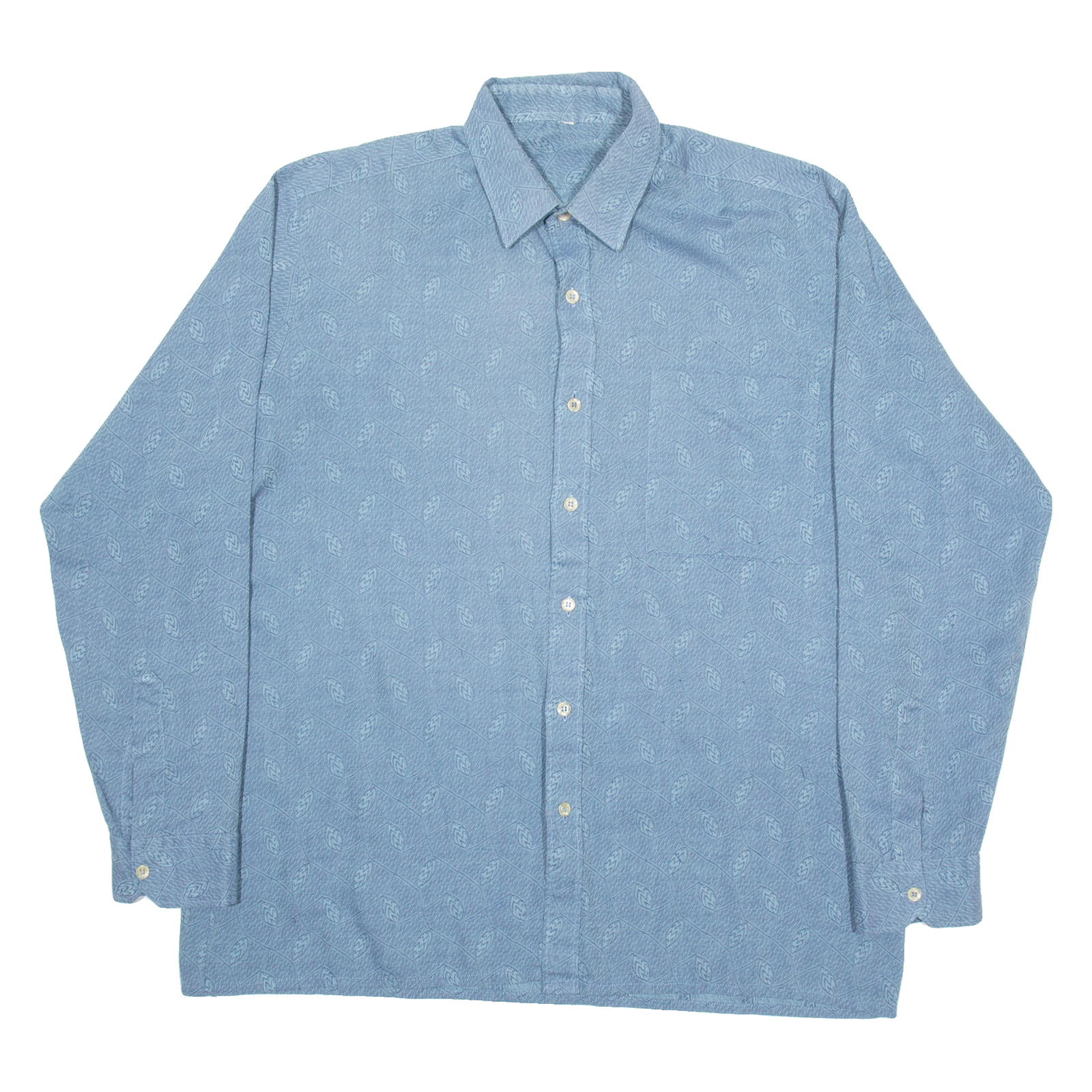 Mens Shirt Blue Floral Long Sleeve L Refurbished - N/A refurbished available on Cerqular